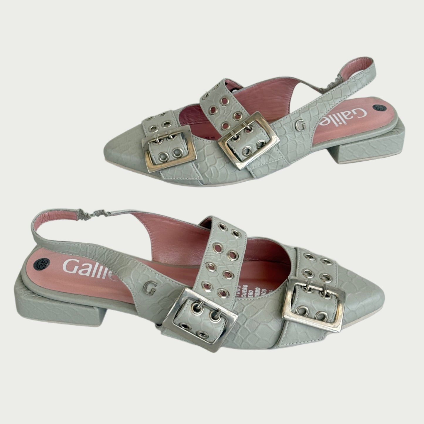 baletas en cuero gris Ref : 3832MPGR5