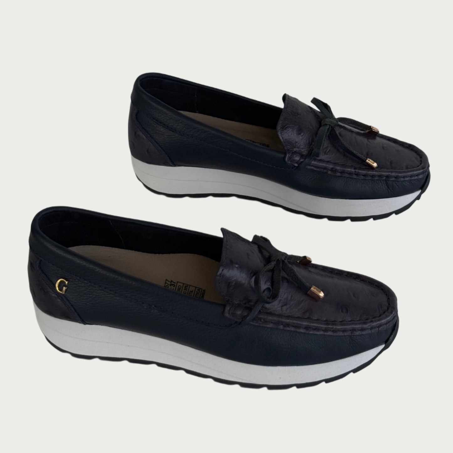 Mocasines en cuero azul Ref: 1002CWPZ