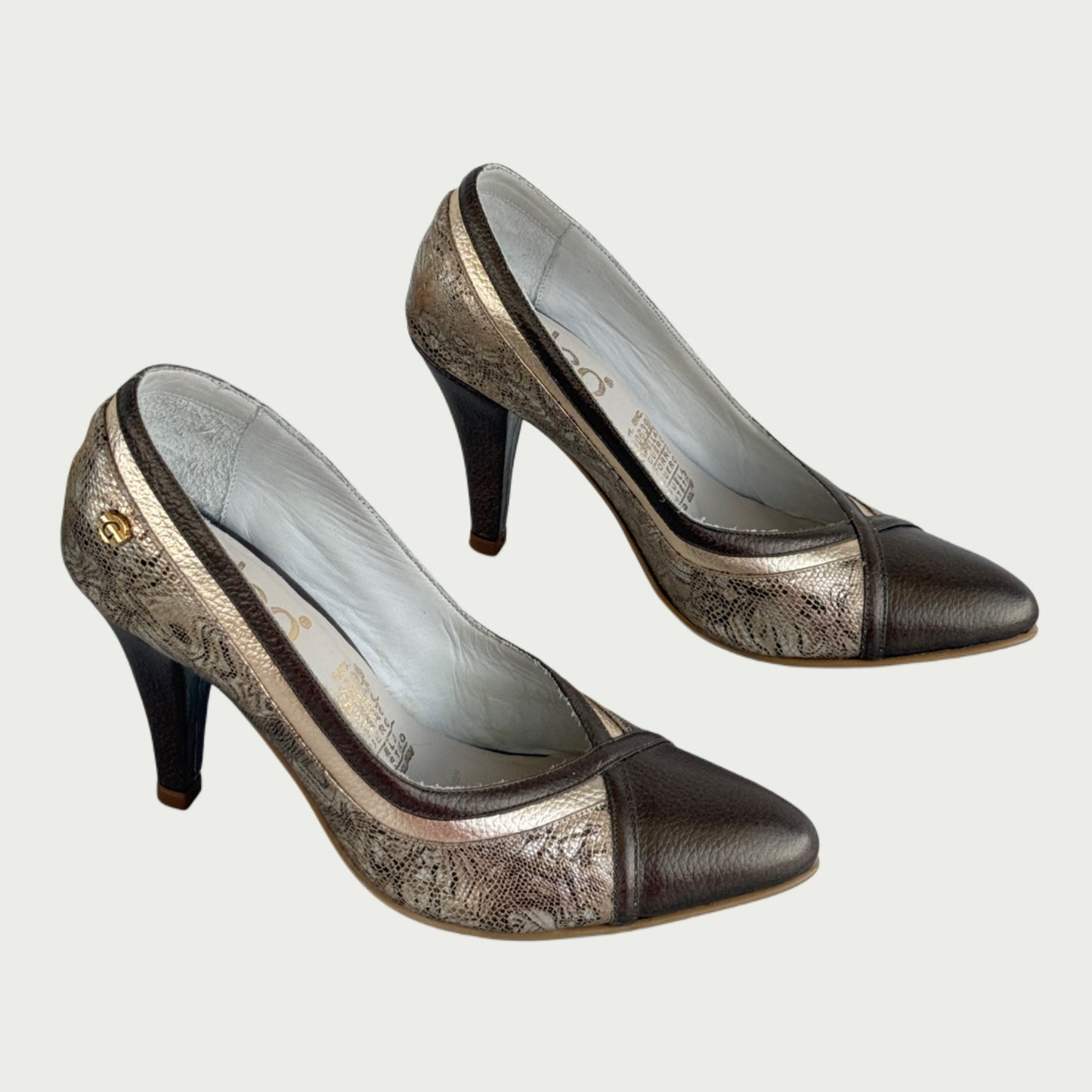 Zapatos en cuero bronce x folia Ref: ZA137NGC4