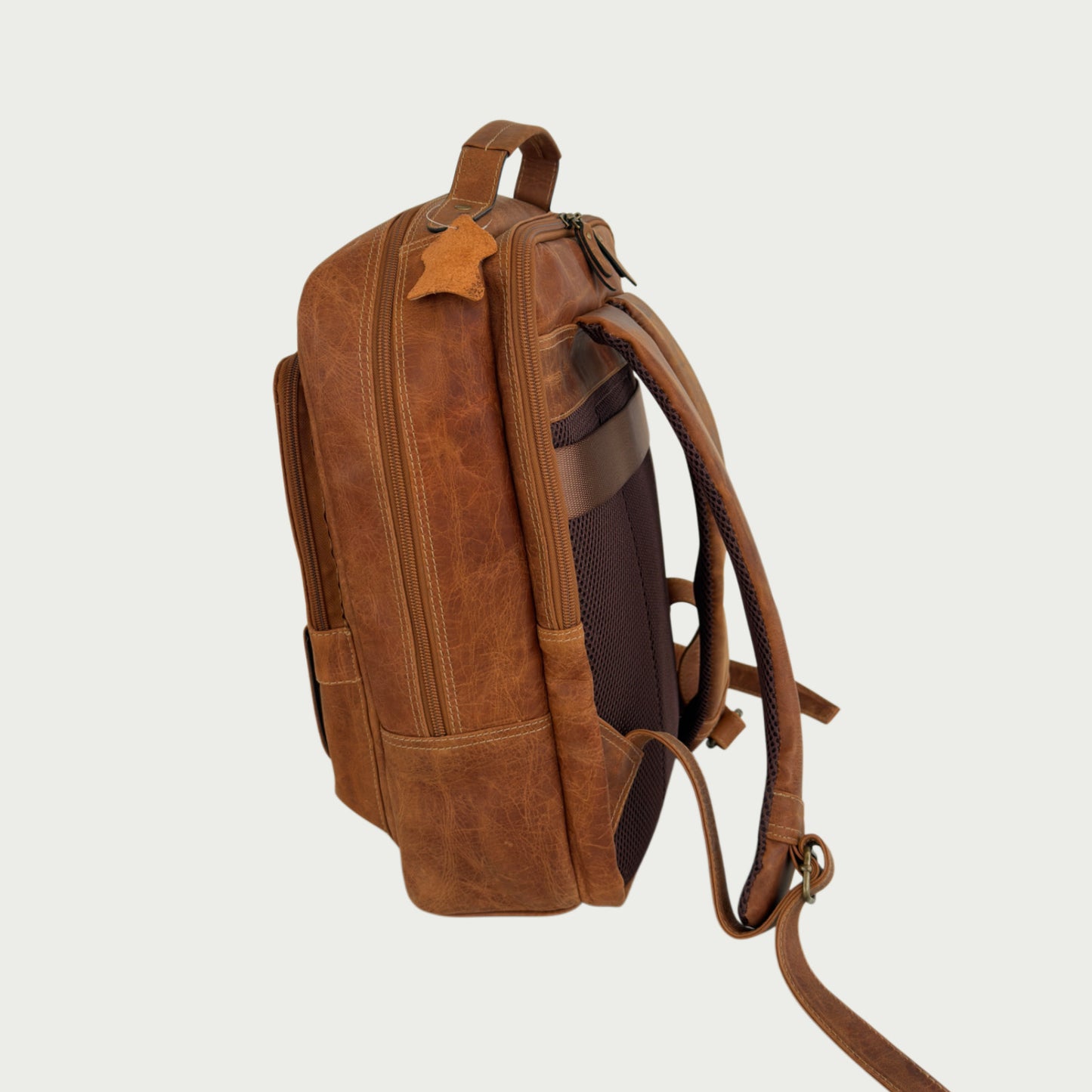 Morral en cuero vintage miel Ref: MO1054