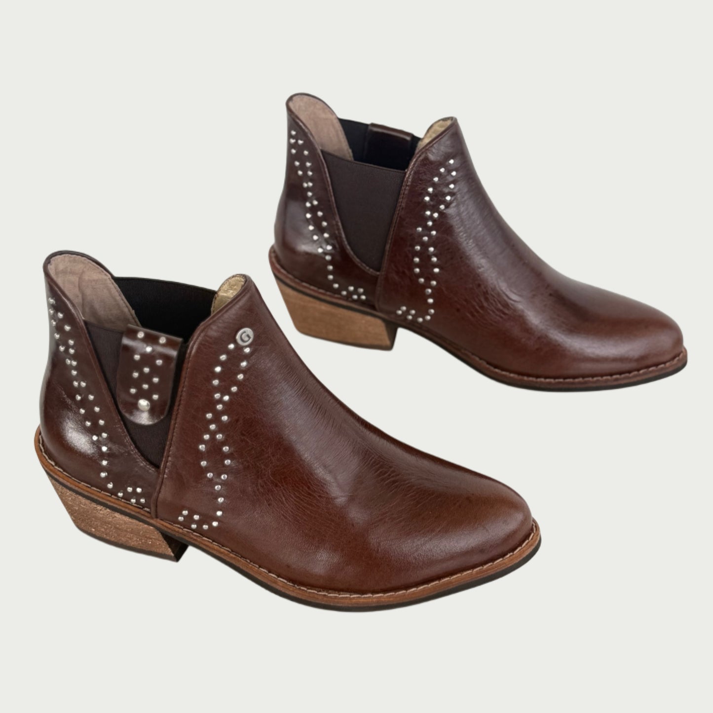 Botines en cuero café x taches Ref: 1588WPCF