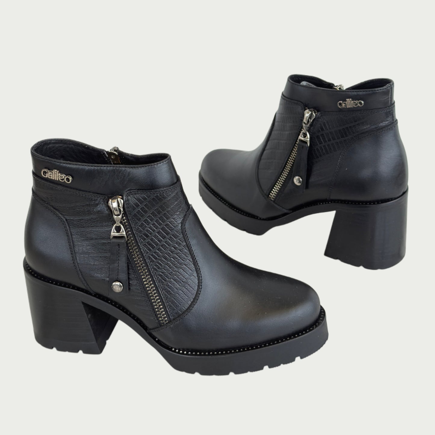 Botines en cuero negro Ref: 6518WPNG