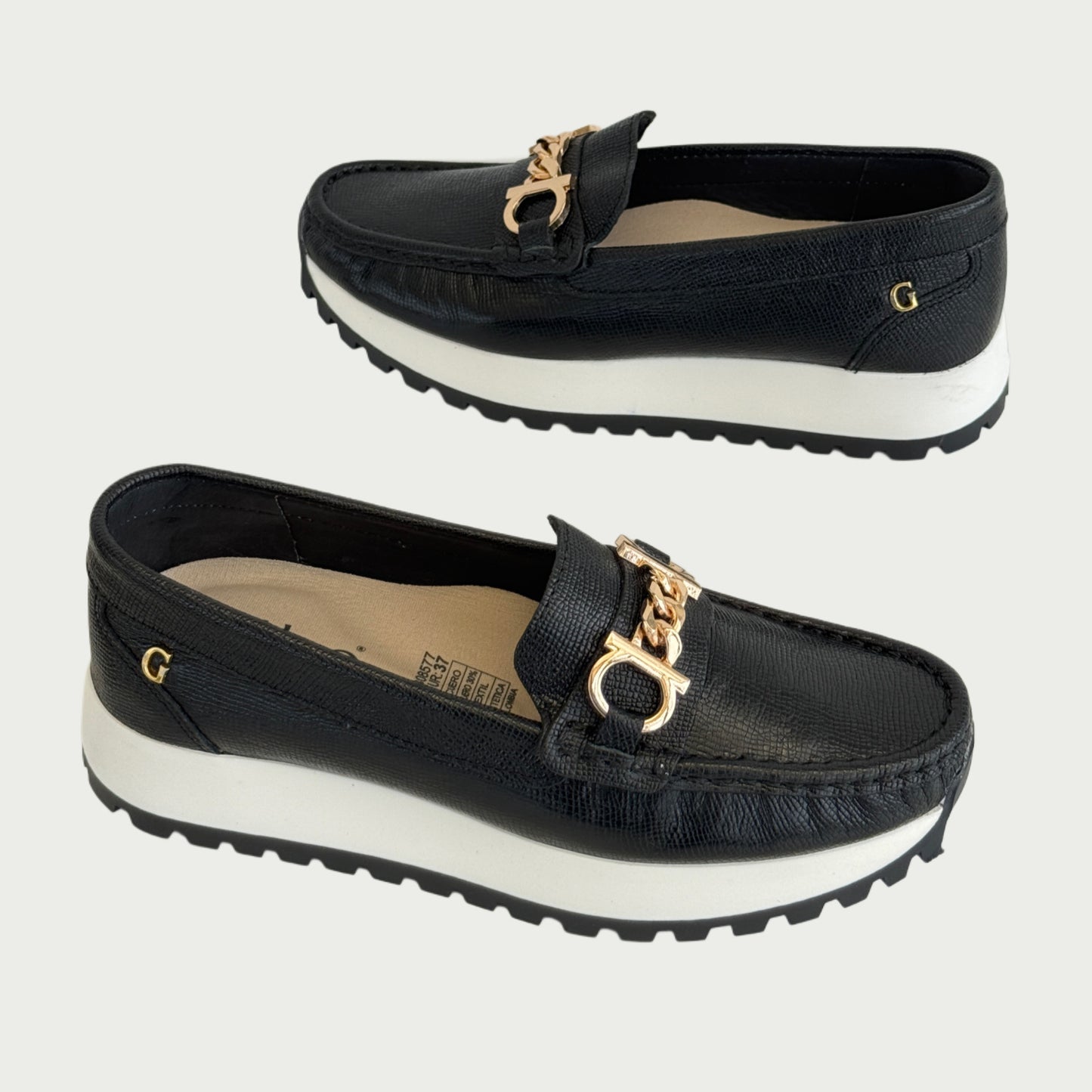 Mocasines en cuero negro Ref: 100243WPN