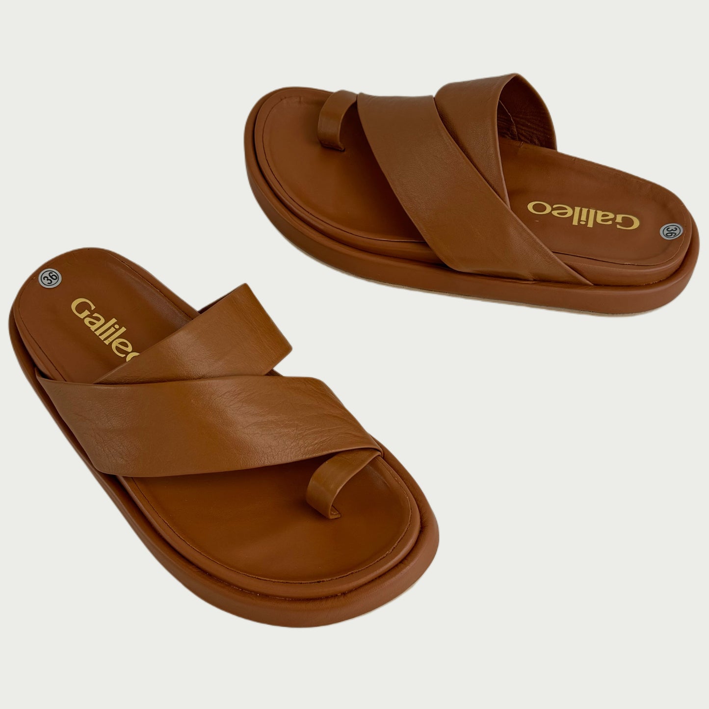 Sandalias en cuero miel Ref: 7962NPM