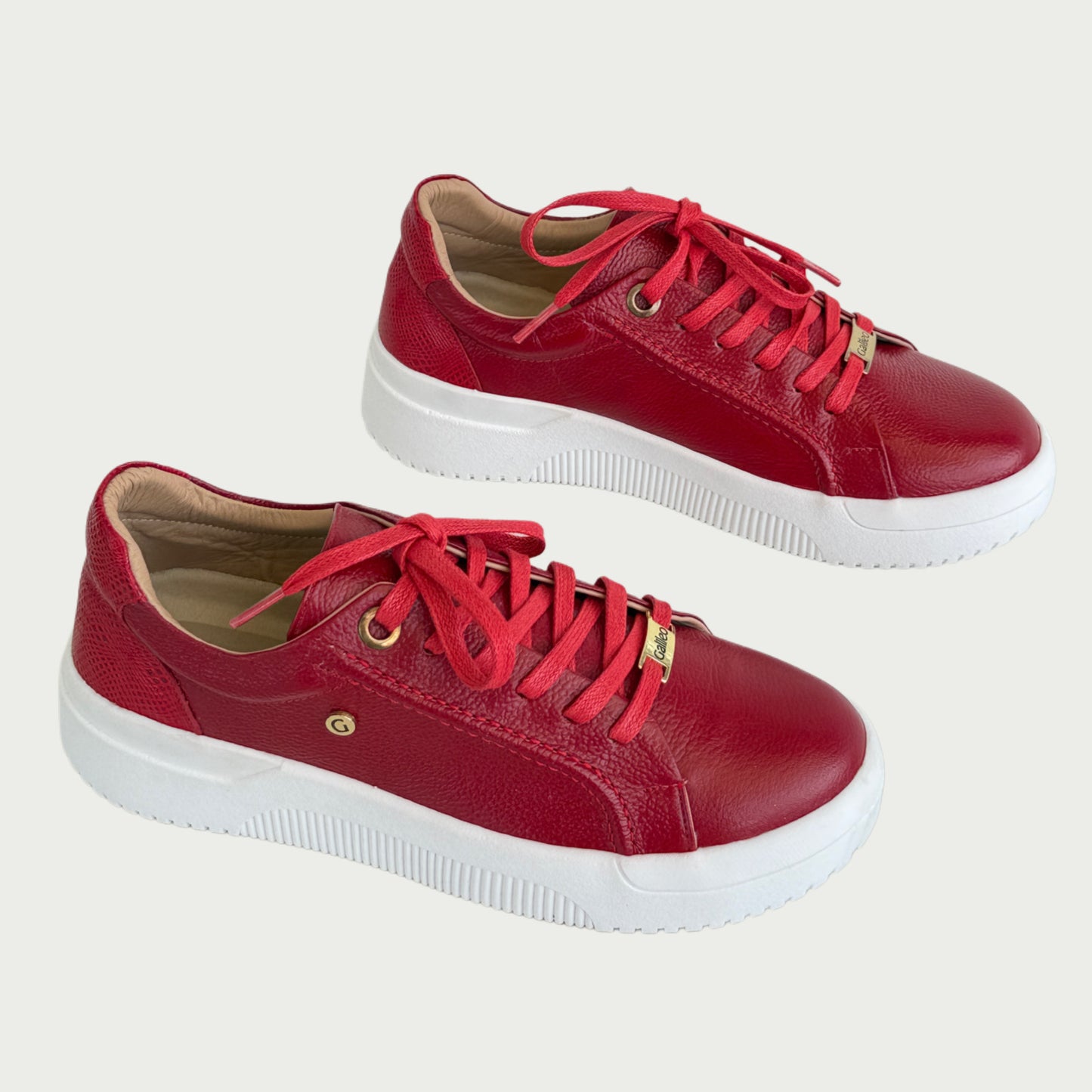 Tenis en cuero rojos Ref: T400NPR