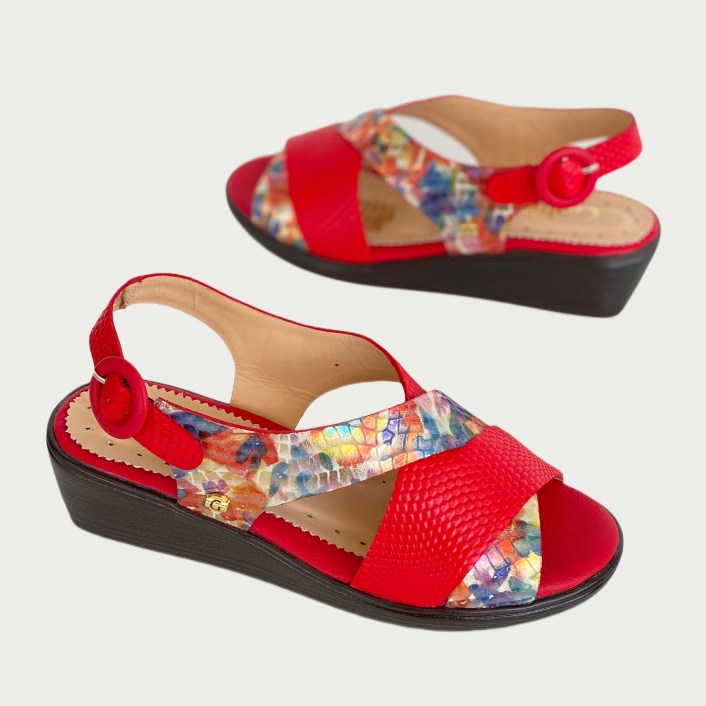 Sandalias en cuero rojo Ref: 4129NPR