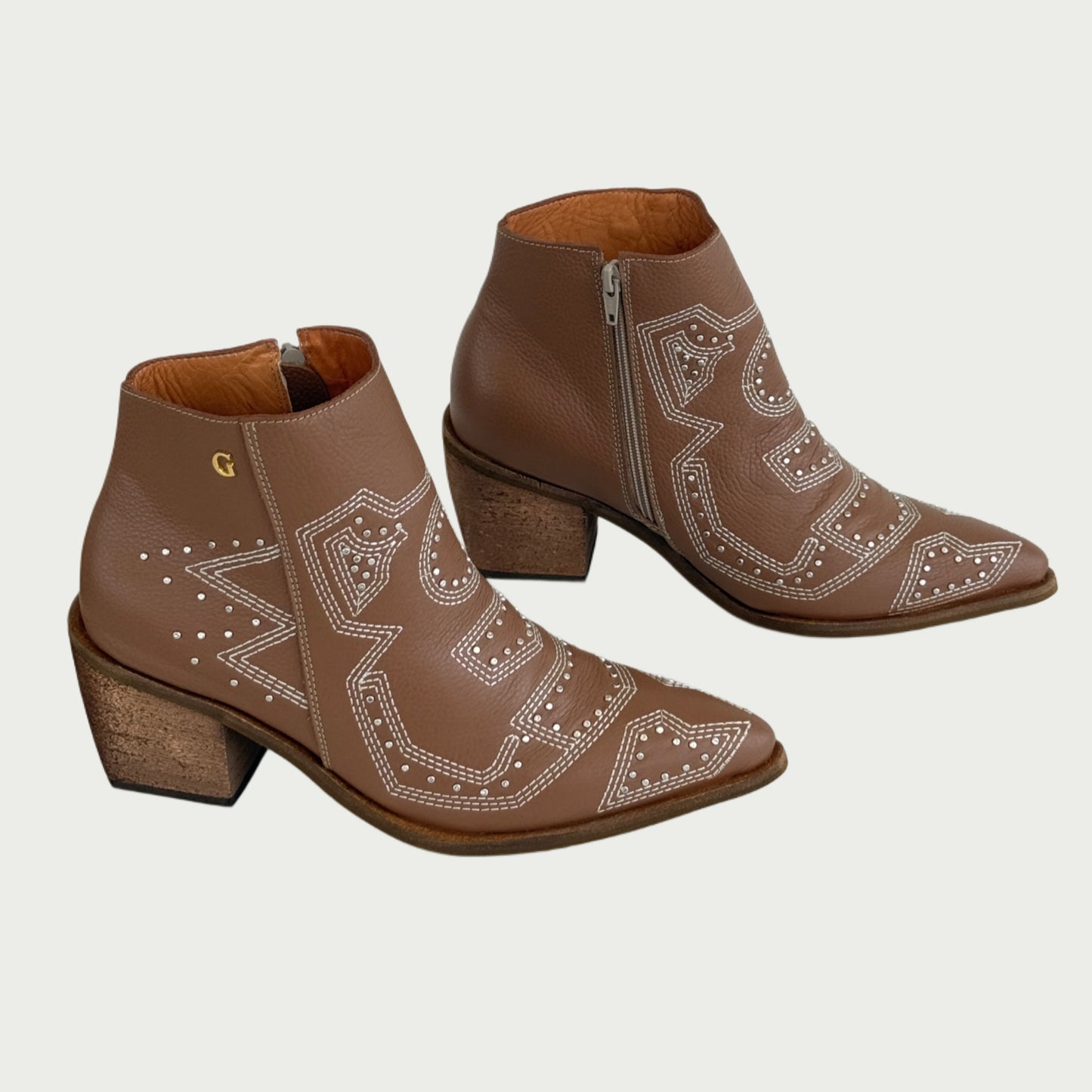 Botines en cuero miel x taches Ref: 1691XP