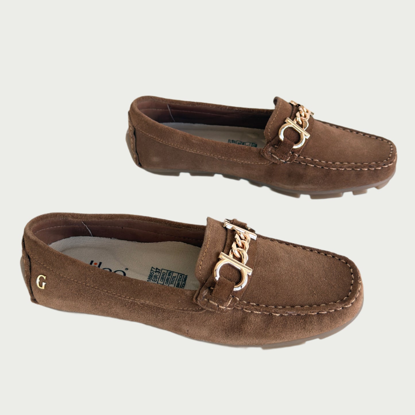 Mocasines en cuero carnaza miel Ref: 4002ZPMI