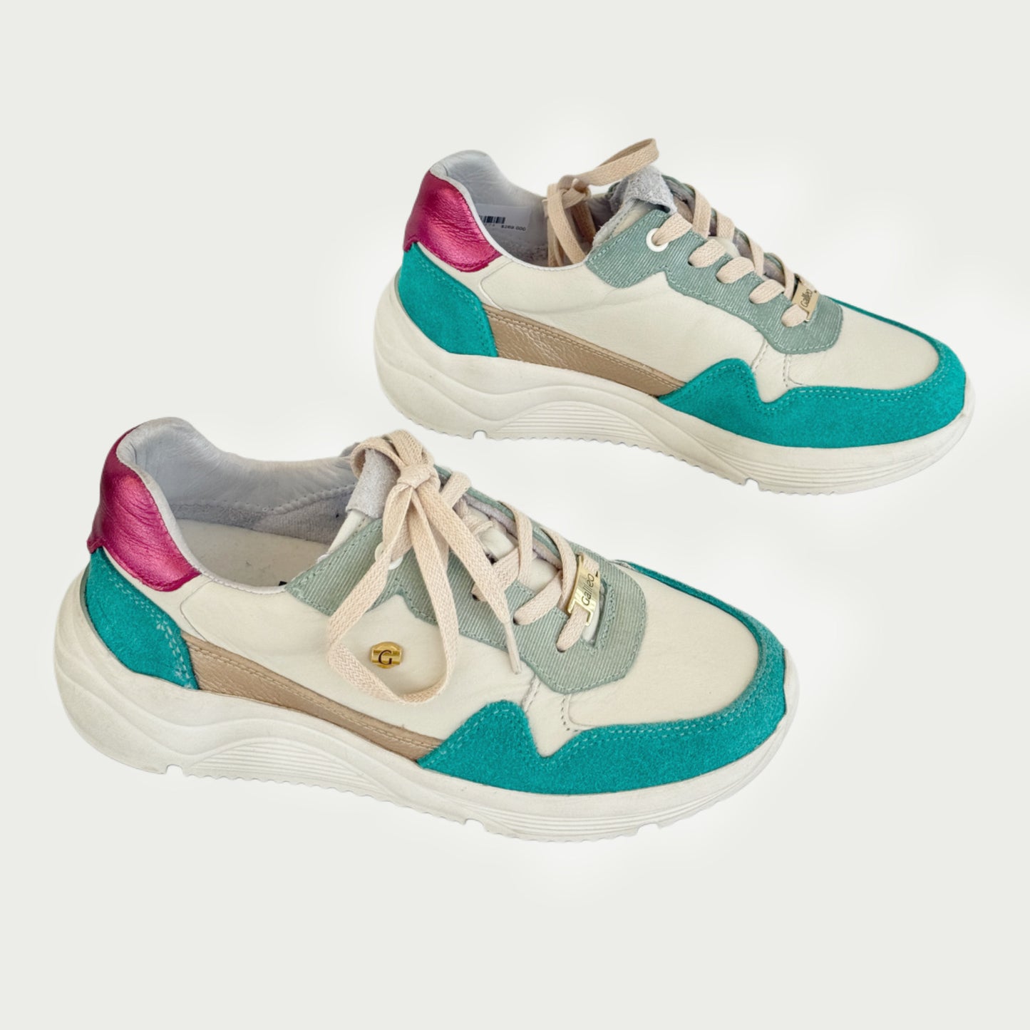 Tennis en cuero beige x verde Ref: MARTINPT