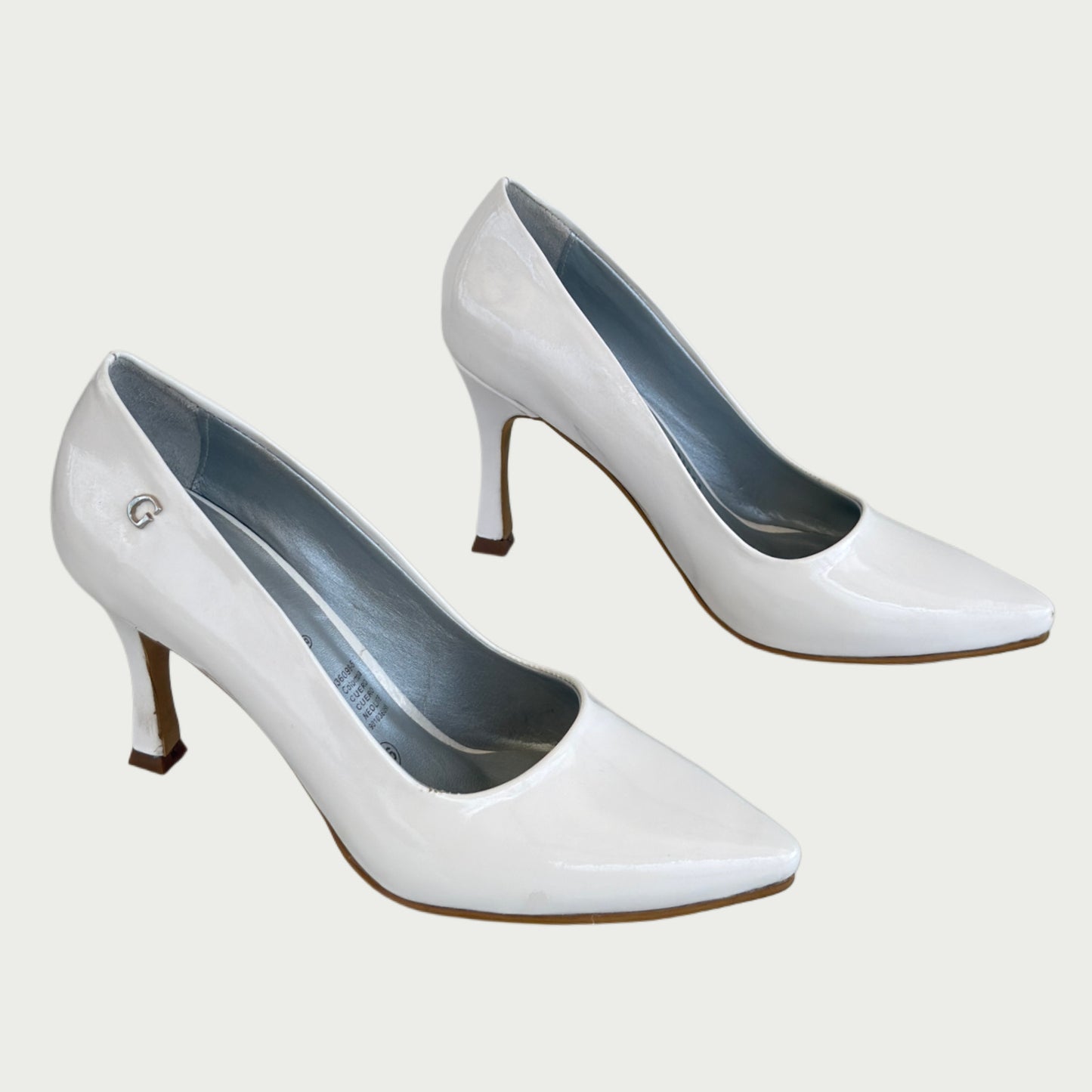 Stilettos en cuero charolado blanco Ref: 3400WPBL