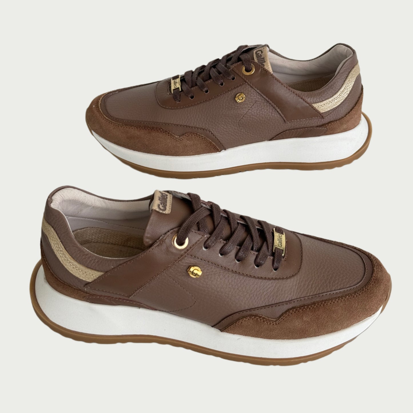 Tennis en cuero chocolate x folia Ref: SD110WPMI