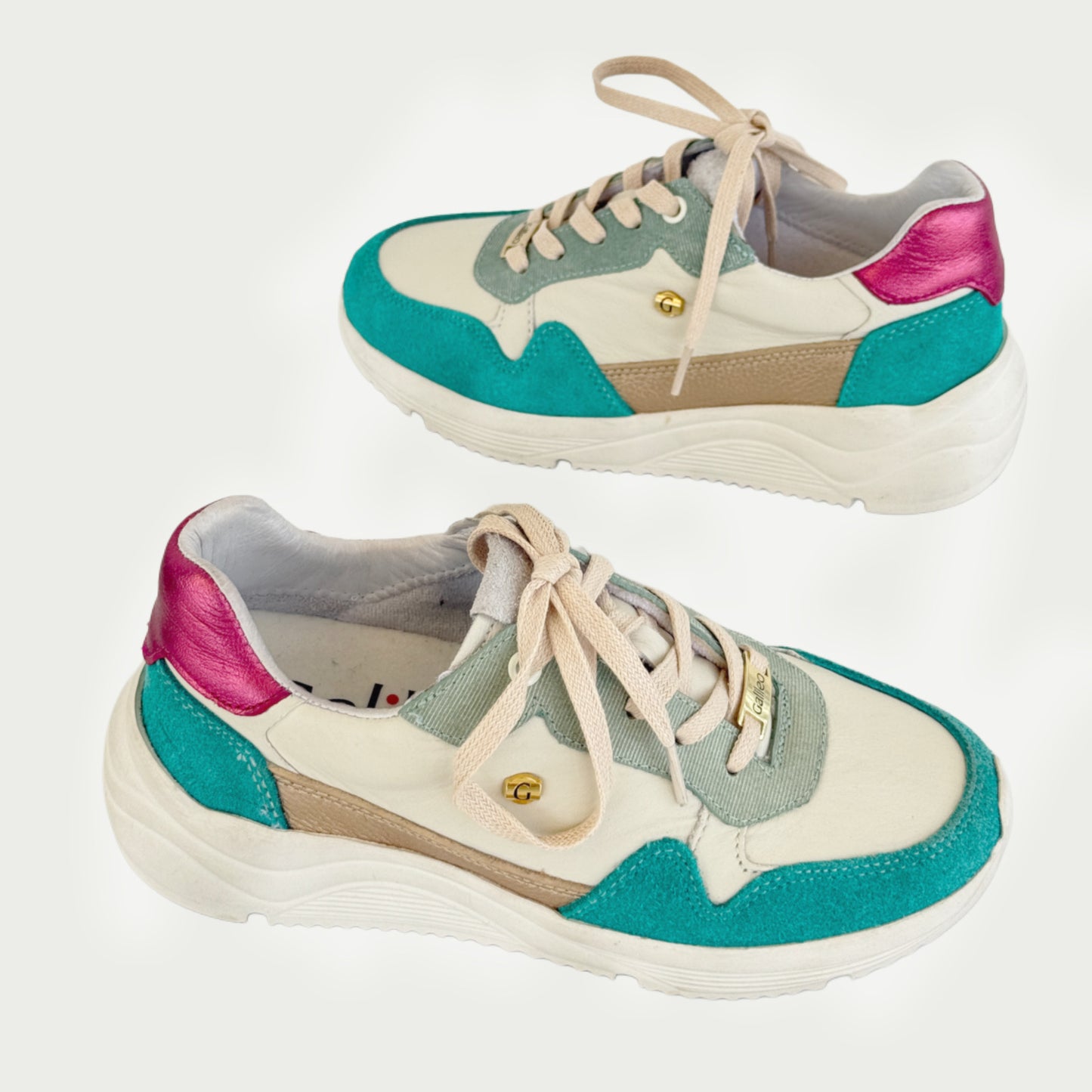 Tennis en cuero beige x verde Ref: MARTINPT