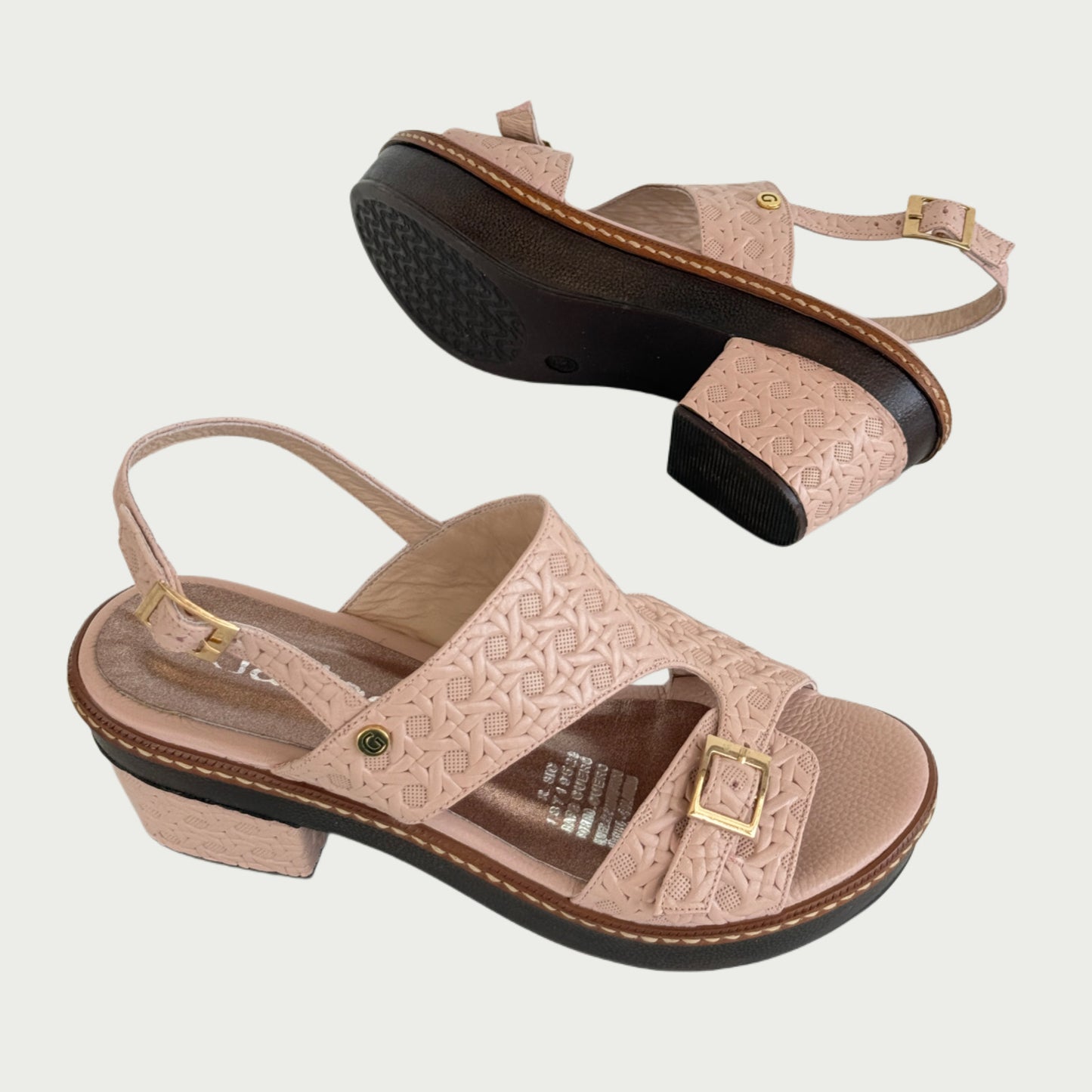 Sandalias en cuero piel rosa Ref: S- 136