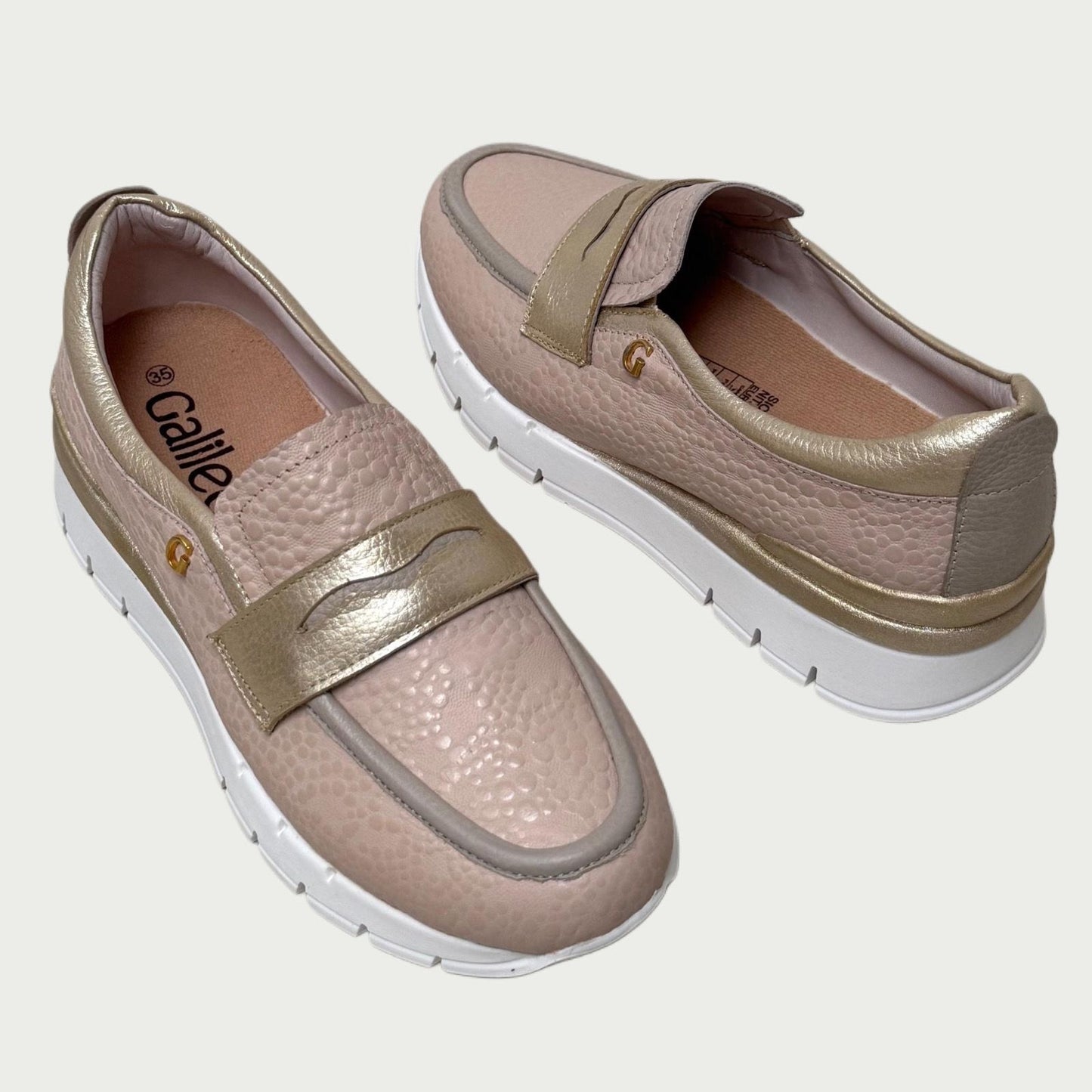 Tennis cuero luna arena x oro Rf SOX29