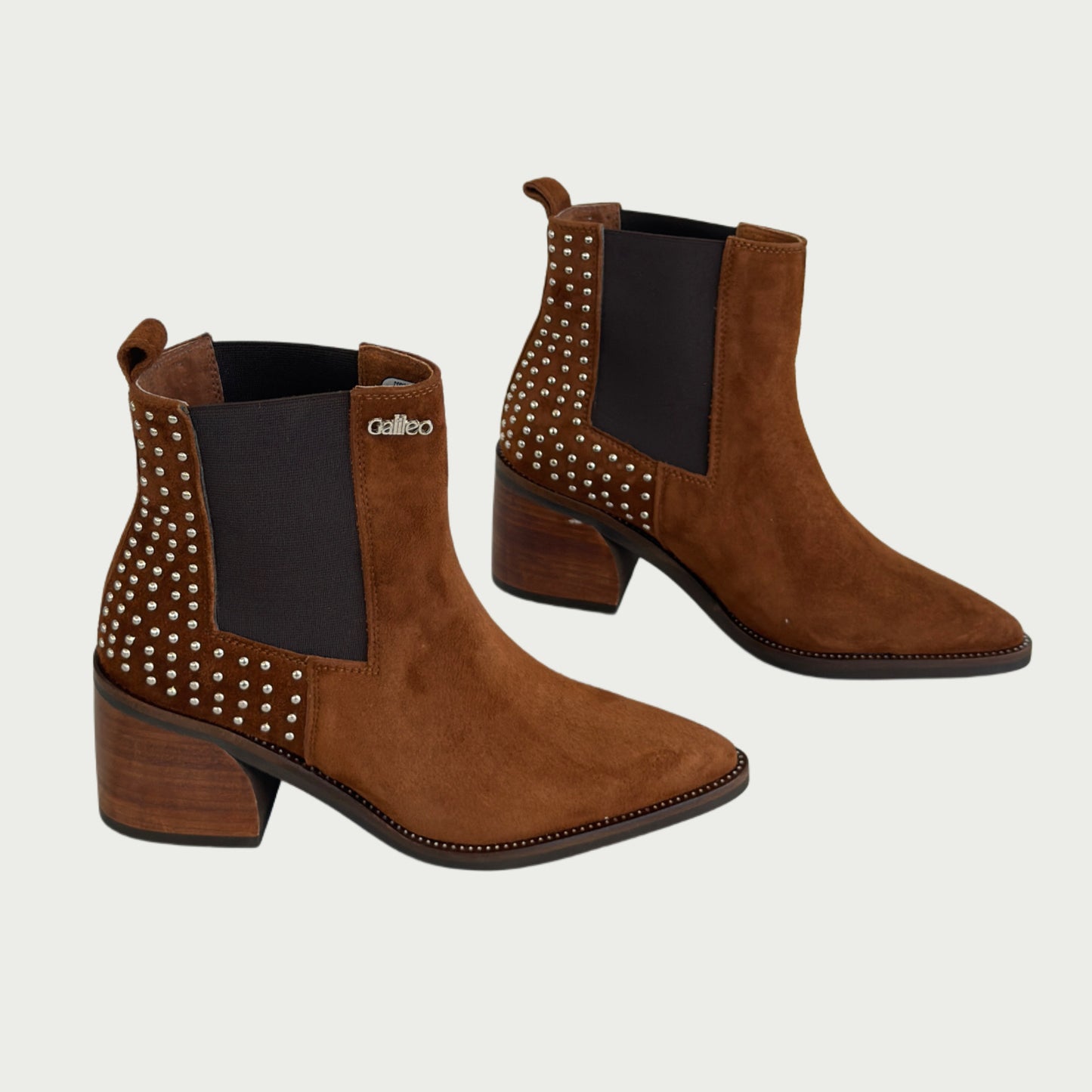 Botines en cuero gamuzado tabaco Ref: 6571XPCA