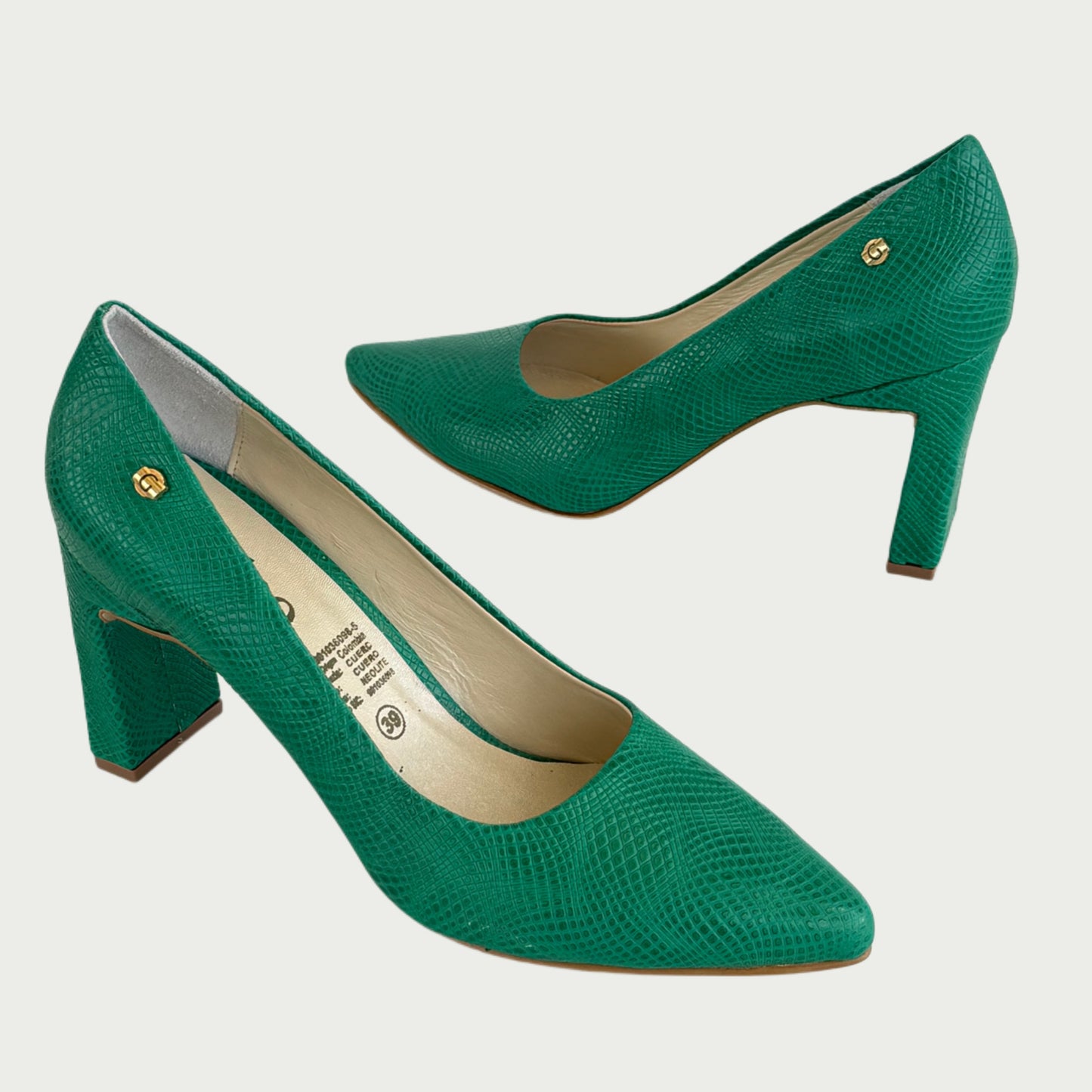 Zapatos en cuero verde Ref:4750NPVE9