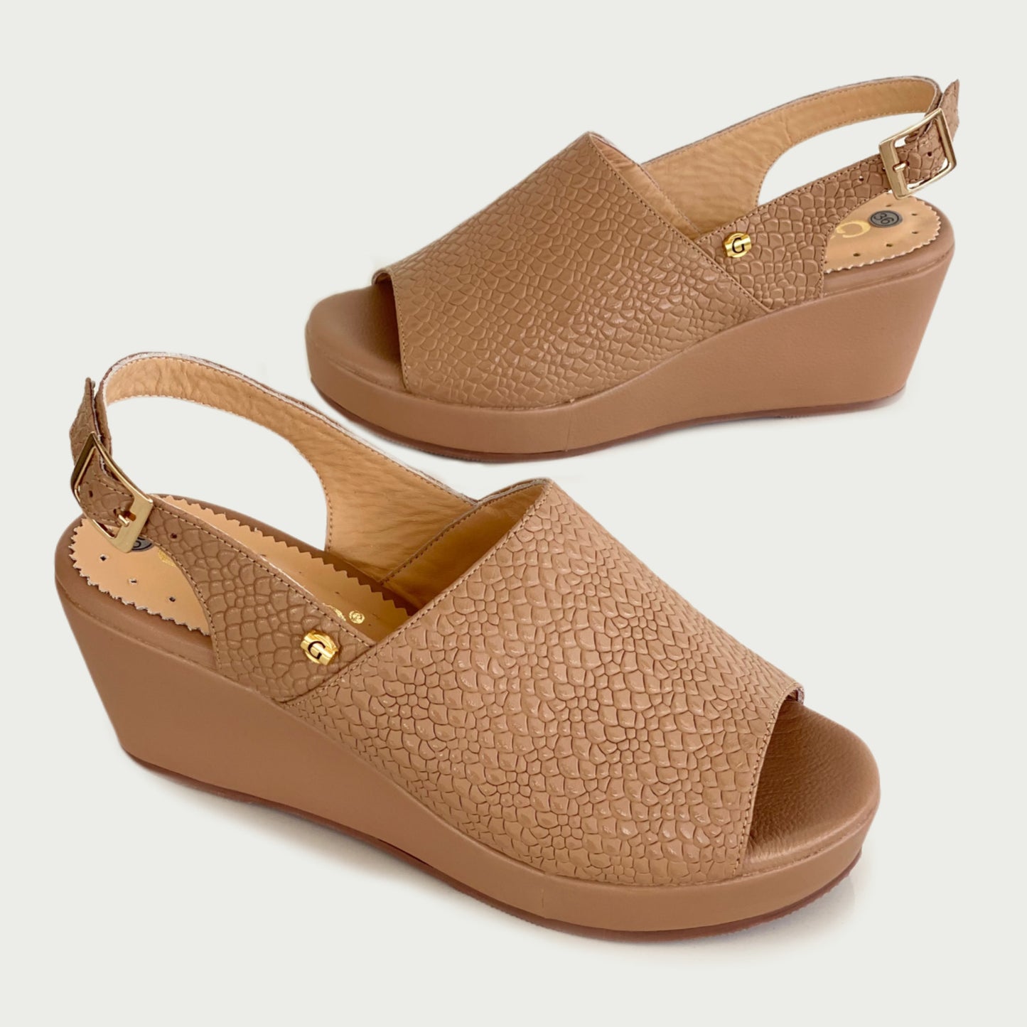 Sandalias en cuero caramelo Ref: 4073NPMI