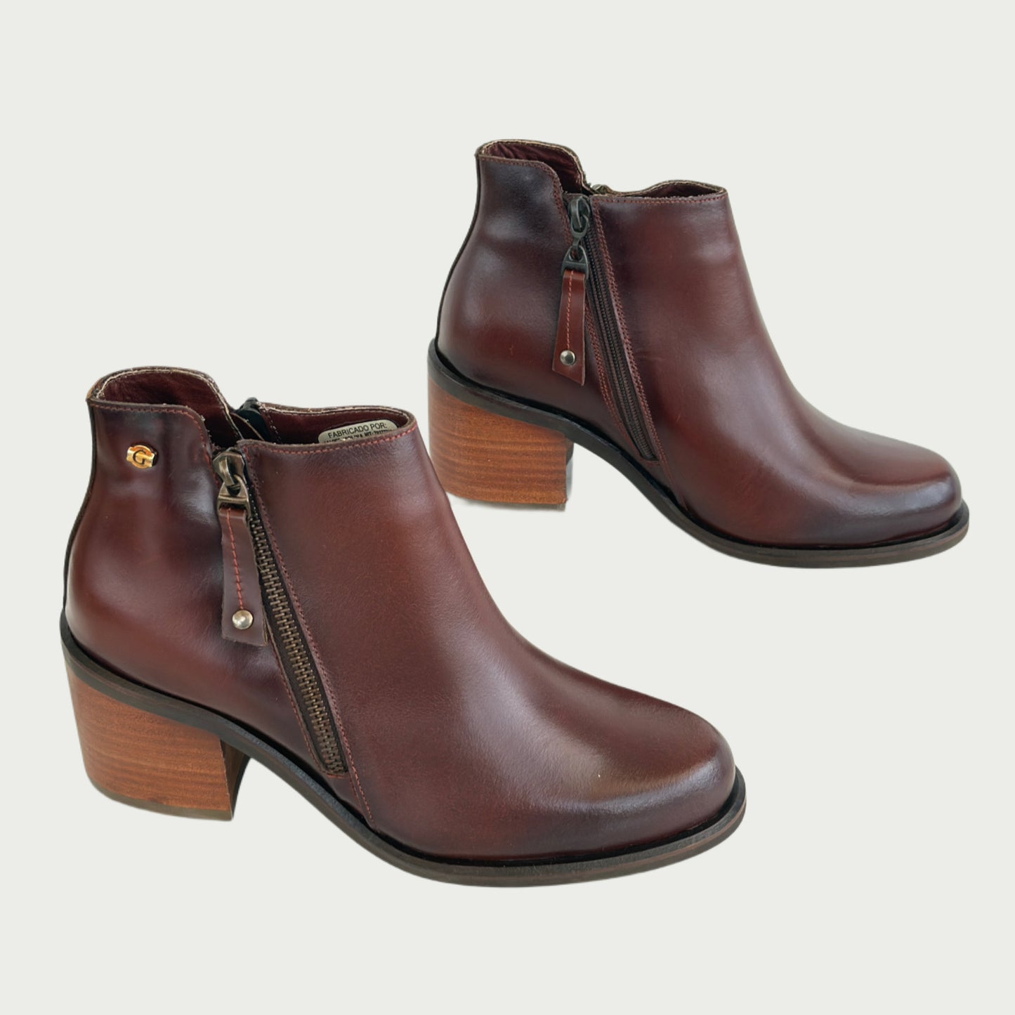 Botin marron en cuero