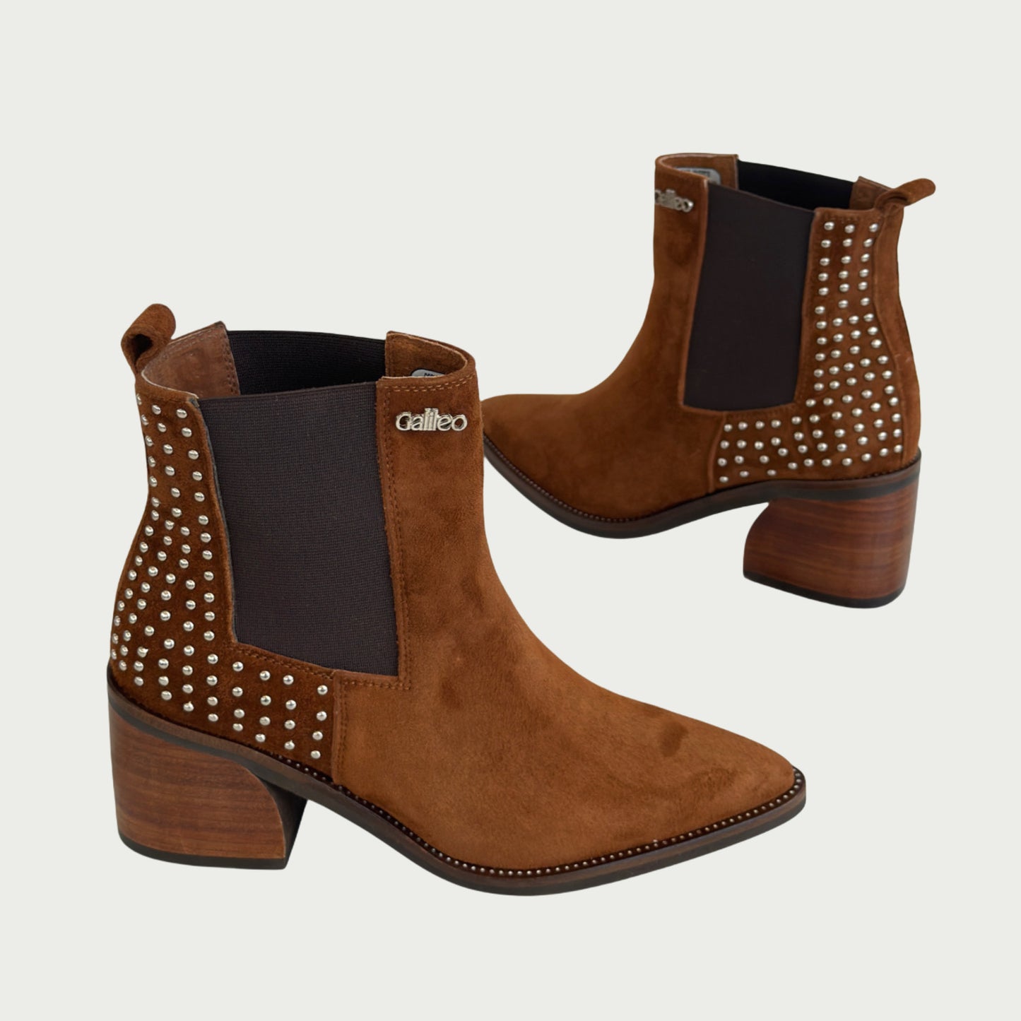Botines en cuero gamuzado tabaco Ref: 6571XPCA
