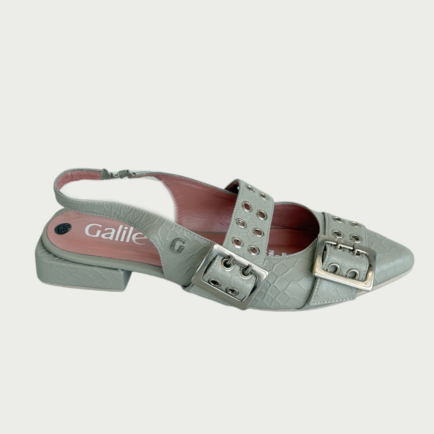 baletas en cuero gris Ref : 3832MPGR5