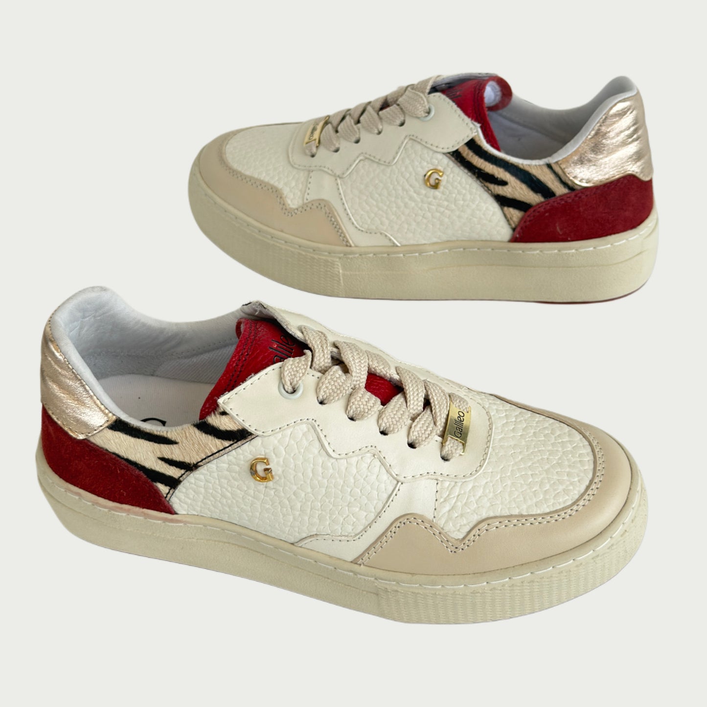 Tennis en cuero beige por vinotinto Ref: VIENNAMPT