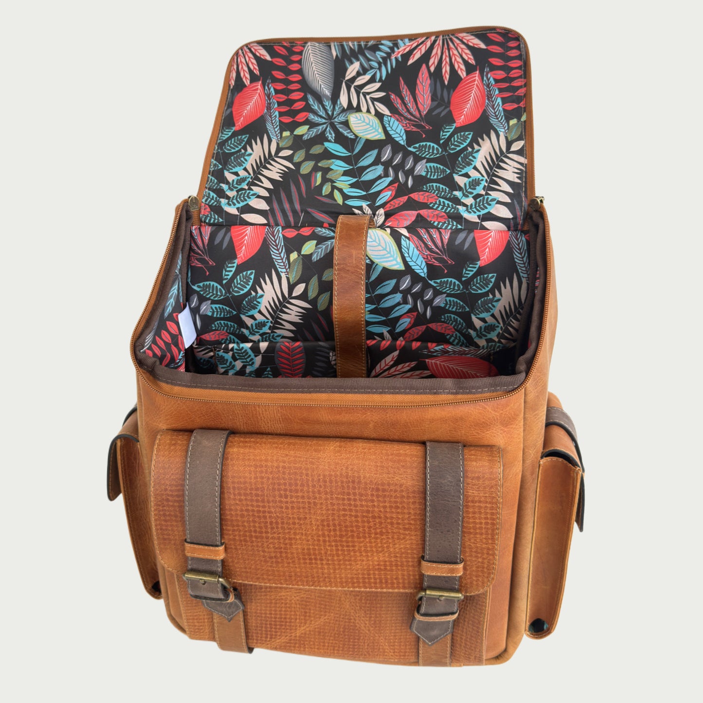 Morral en cuero envejecido miel Ref: R4019XP