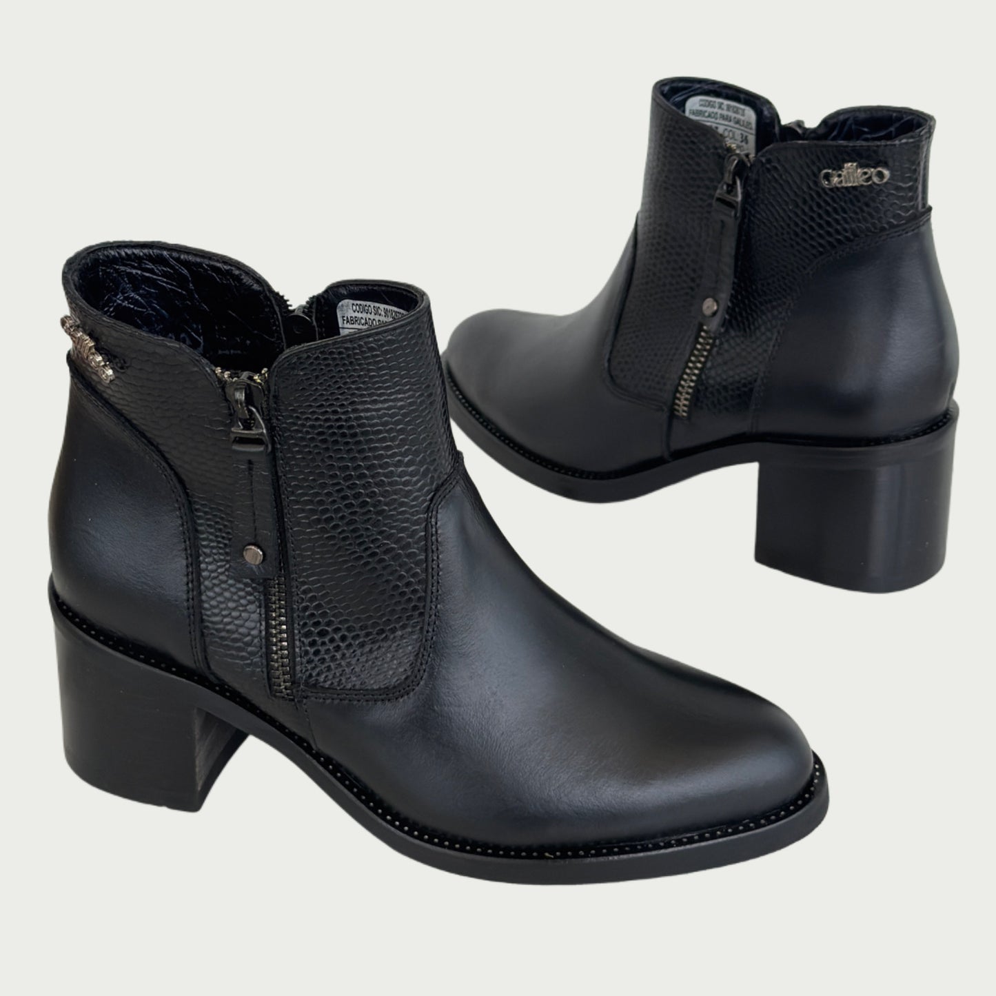 Botines en cuero negro Ref: 6450