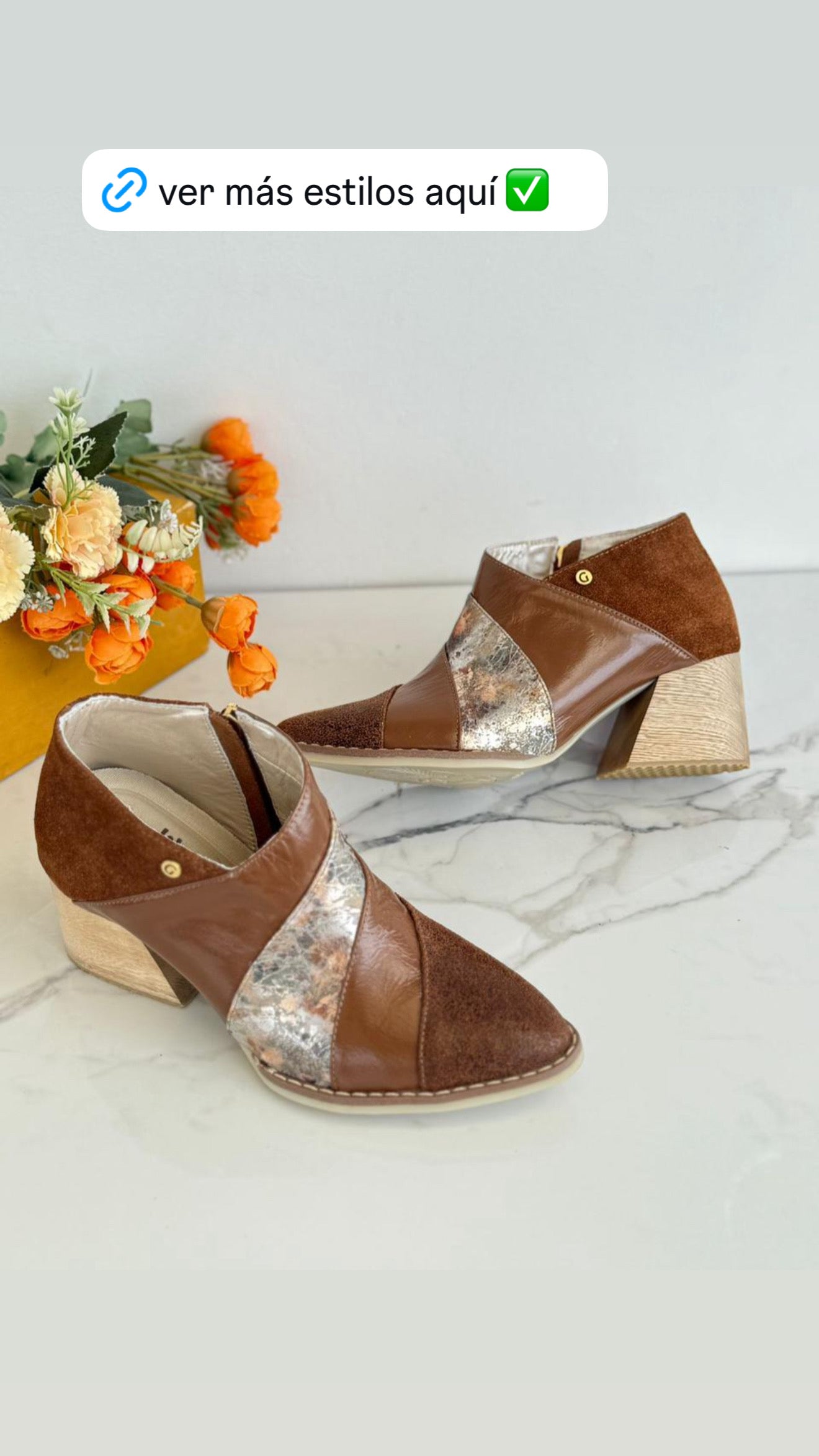 Botines en cuero miel Ref: B18XPMI
