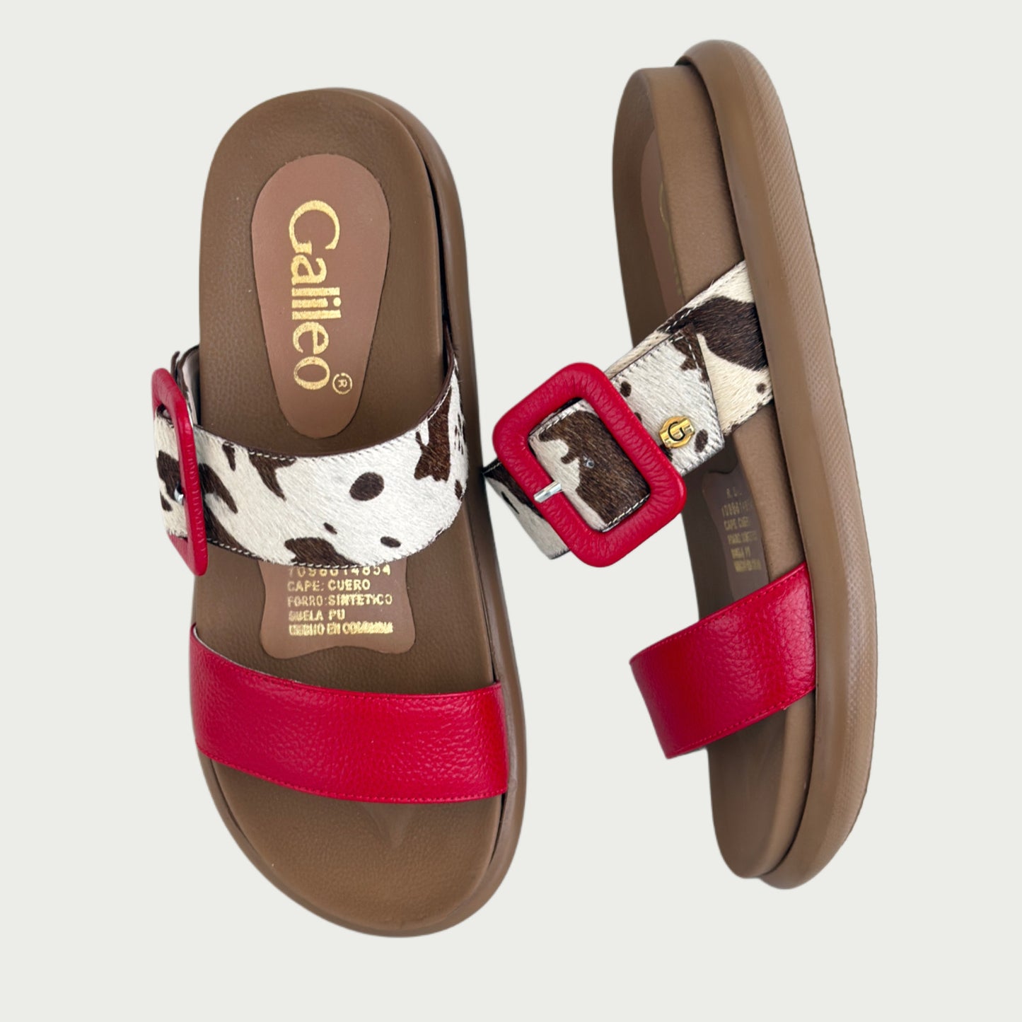 Sandalias en cuero rojo x vaca Ref: P1782ZPR