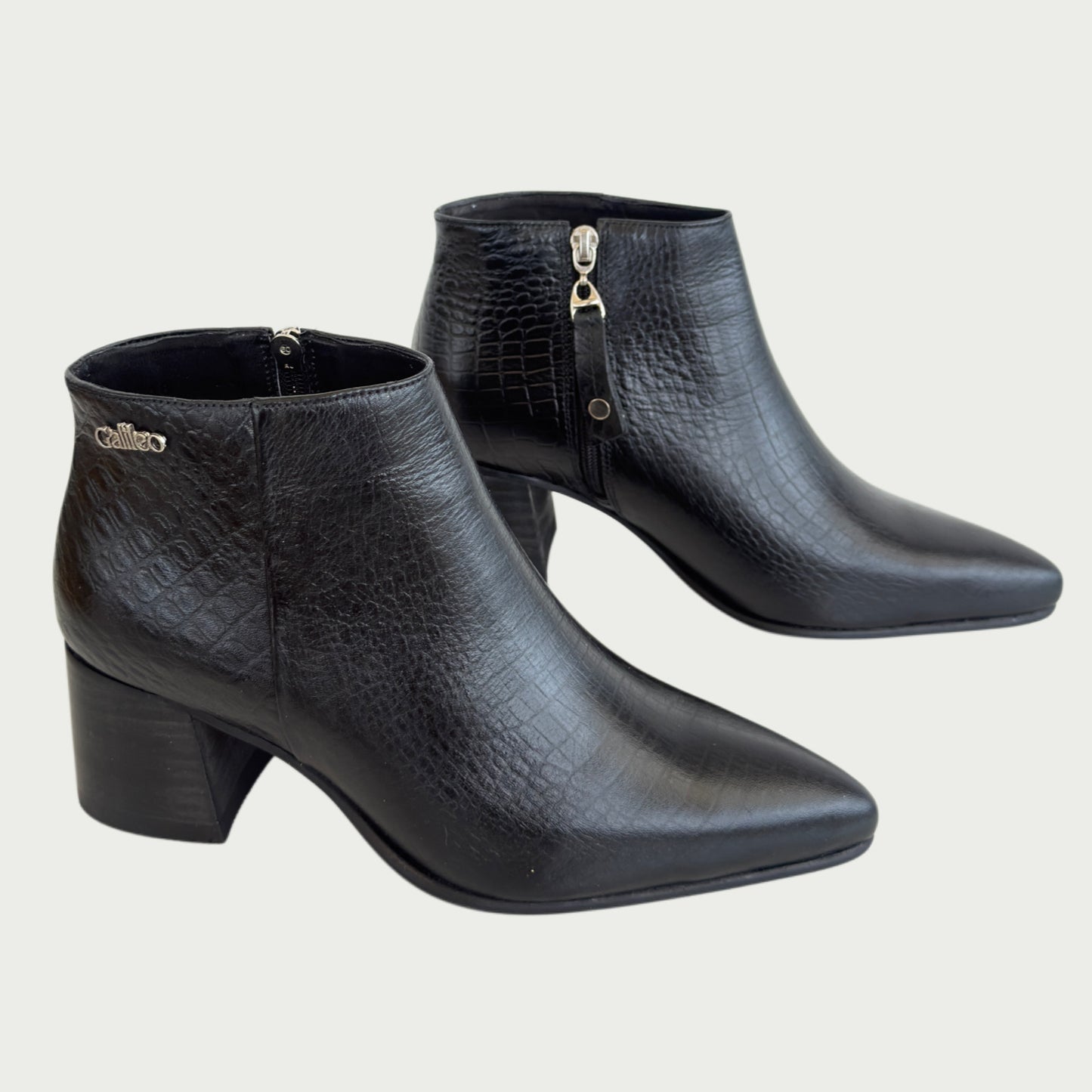 Botines en cuero negro Ref: 6549ZPNG