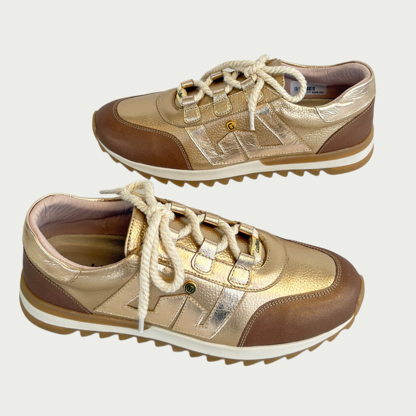 Tennis en cuero dorado x bronce Ref: T2088WP