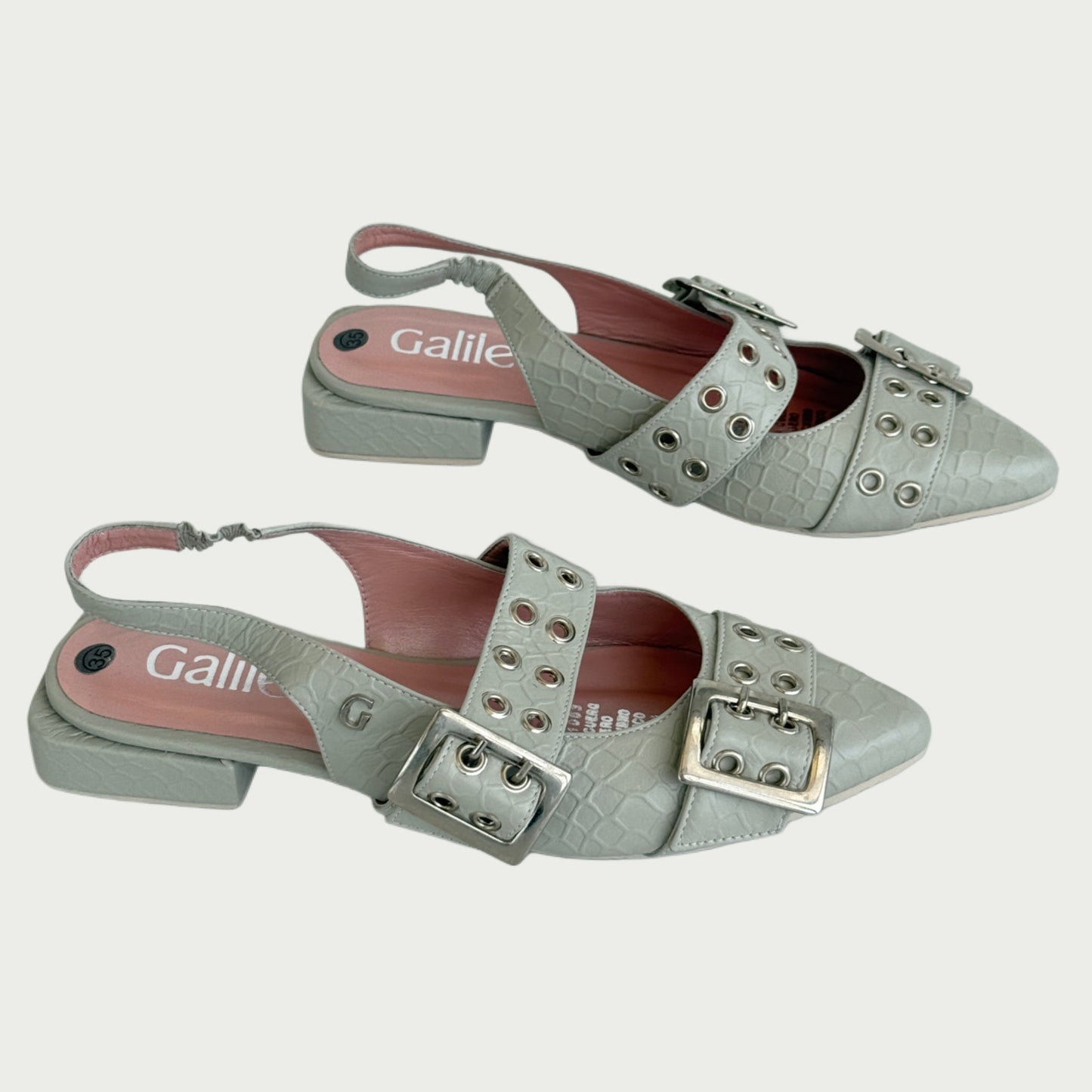 baletas en cuero gris Ref : 3832MPGR5