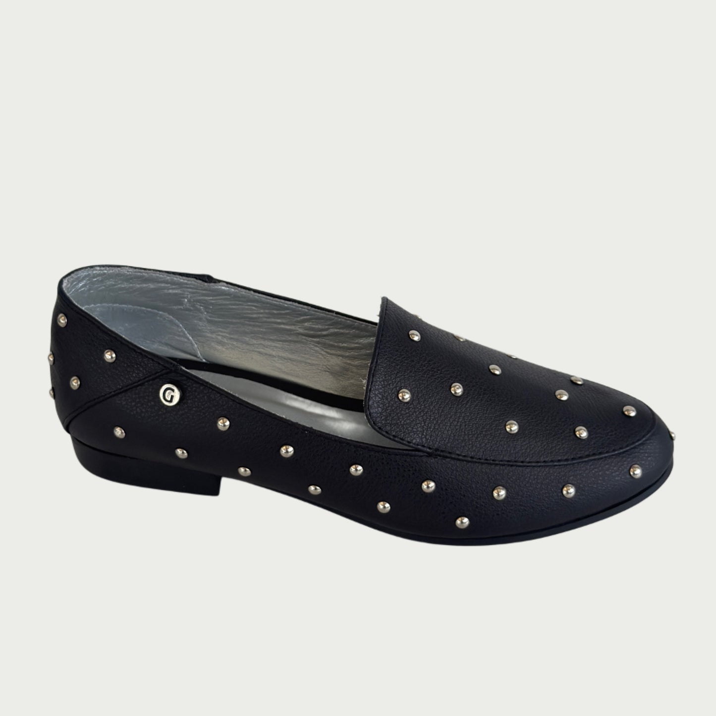 Baleta en cuero negro x taches Ref: LALAXPNG