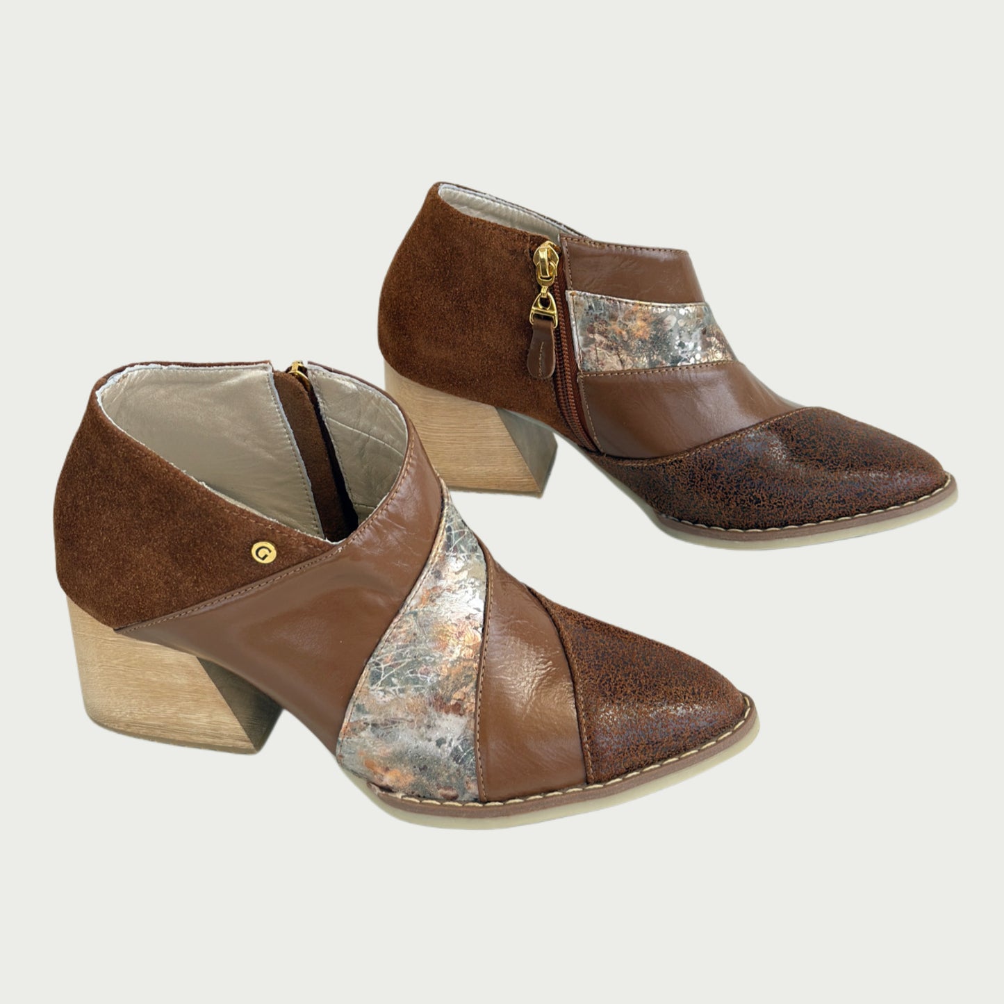 Botines en cuero miel Ref: B18XPMI
