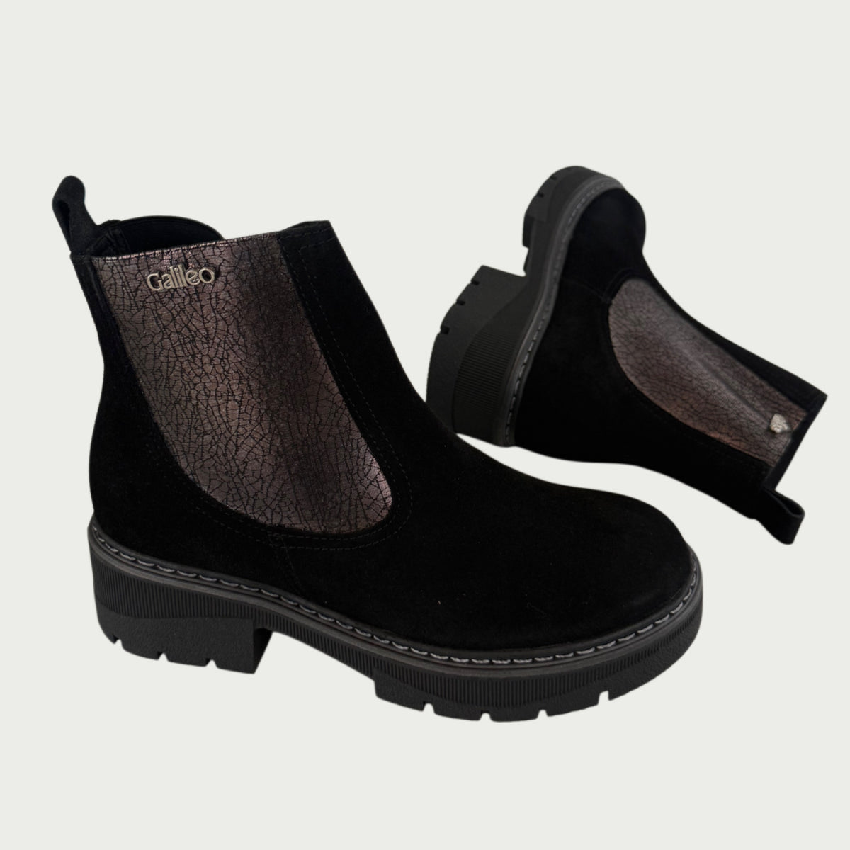 Botas en cuero gamuzado negro Ref: PARISIAPN