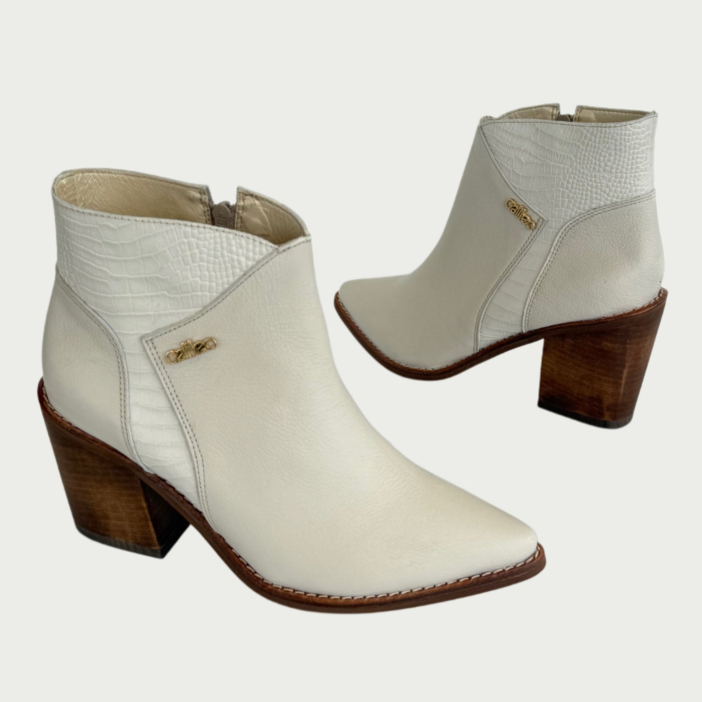 Bota en cuero talco x folia Ref: 1823ZPAR