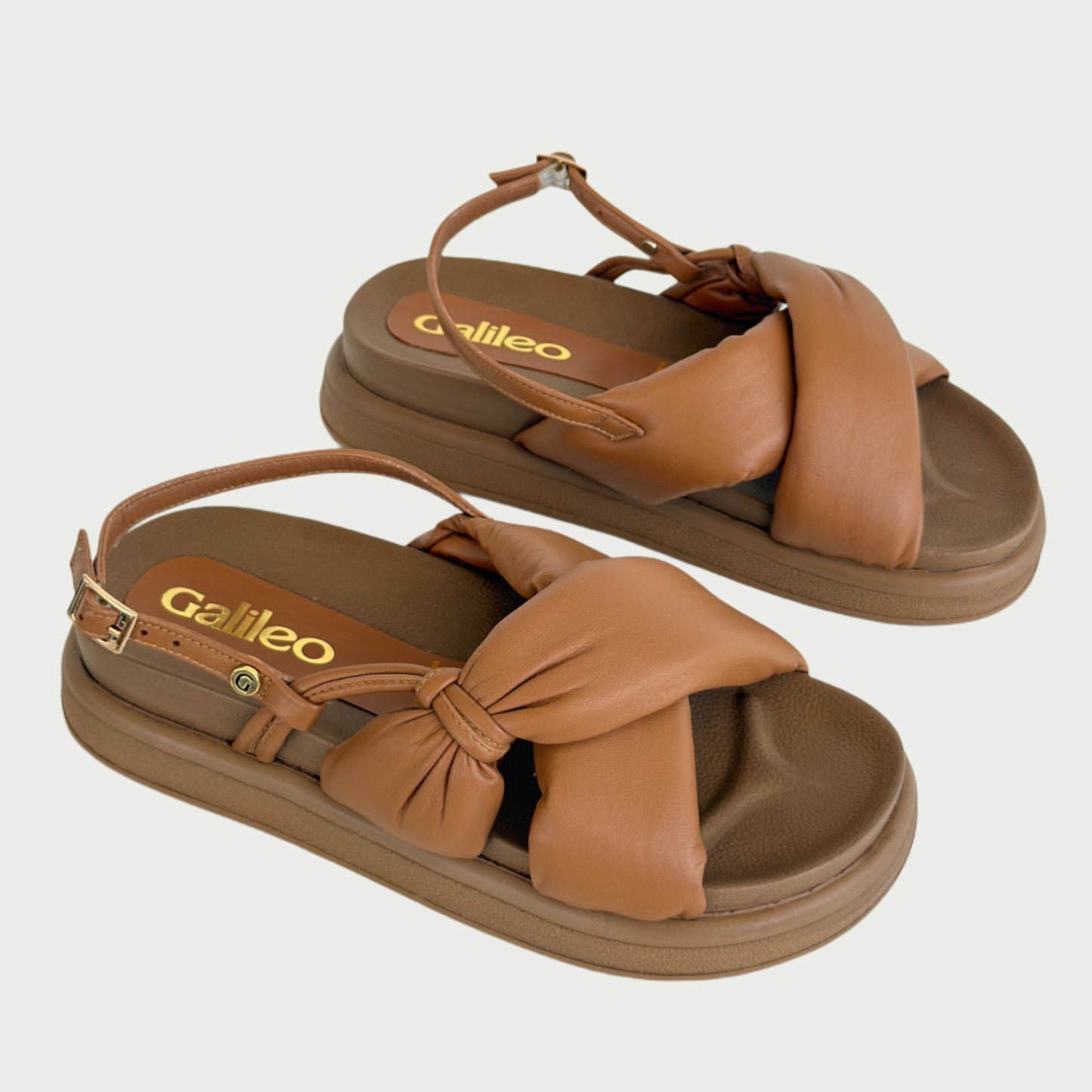 Sandalias en cuero miel Ref: 9060