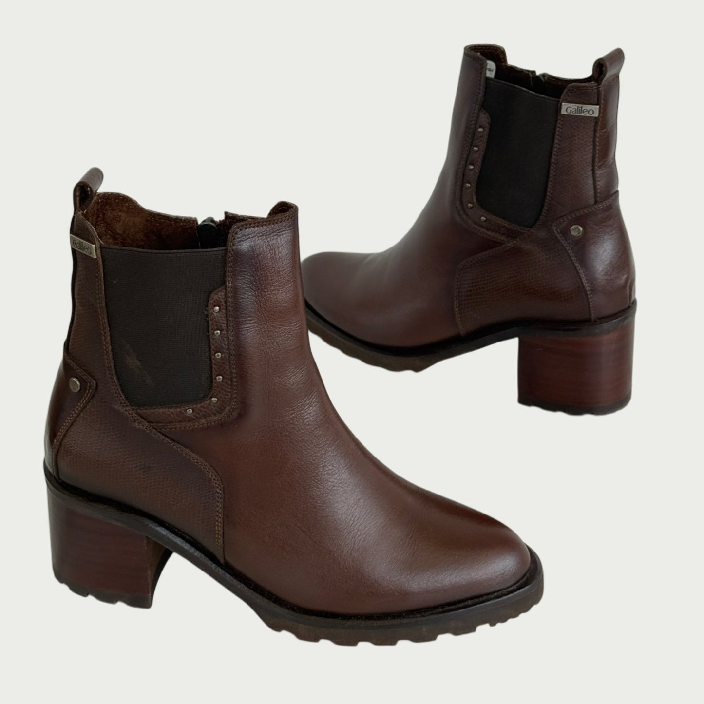 Botas en cuero cafe Ref : 6338