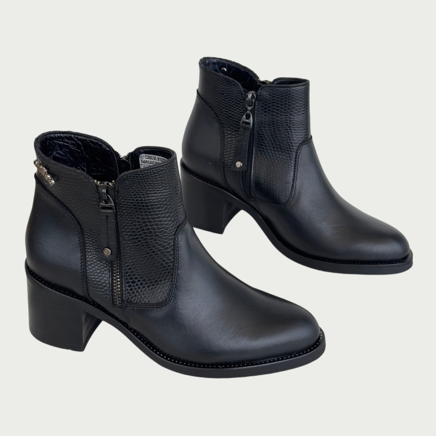 Botines en cuero negro Ref: 6450