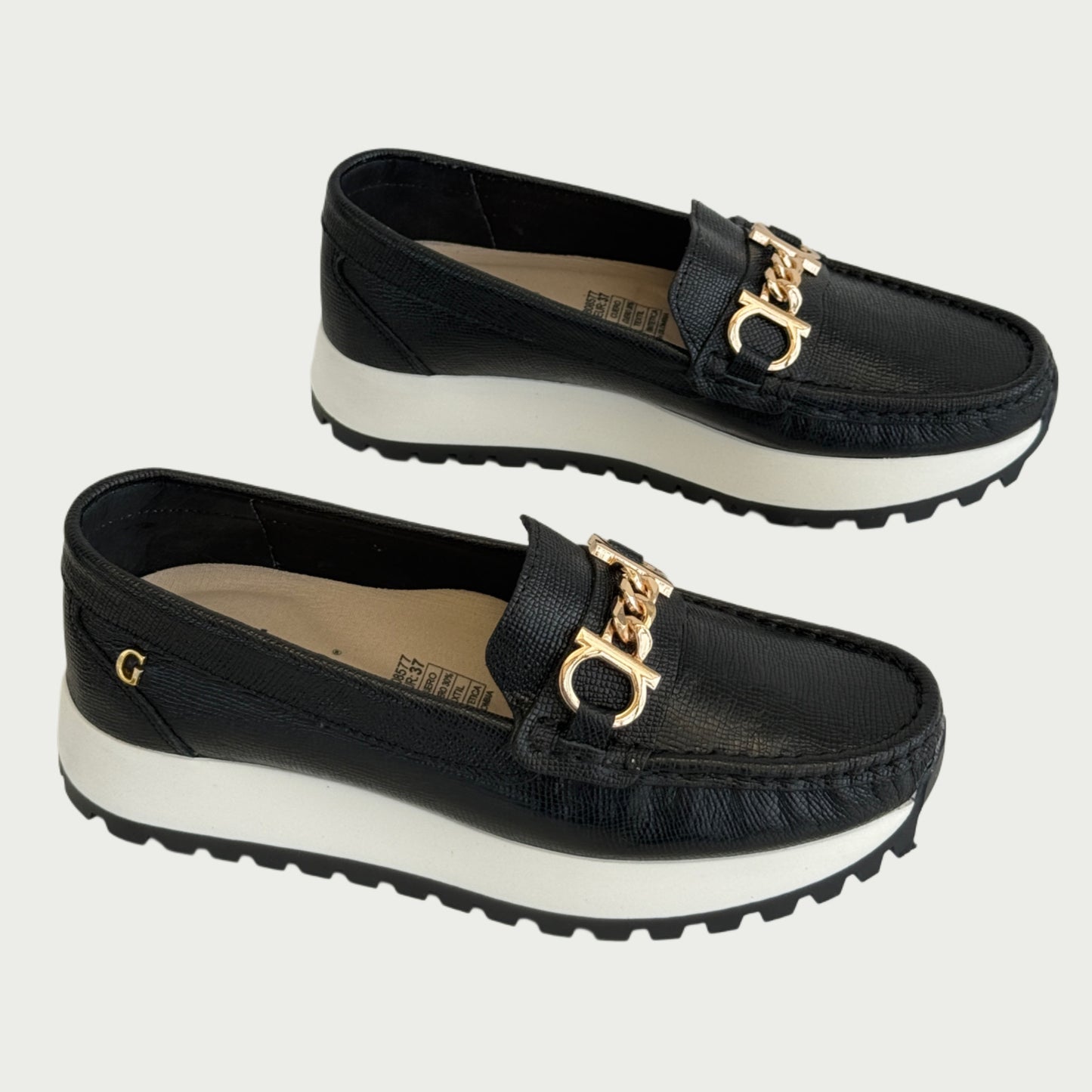 Mocasines en cuero negro Ref: 100243WPN