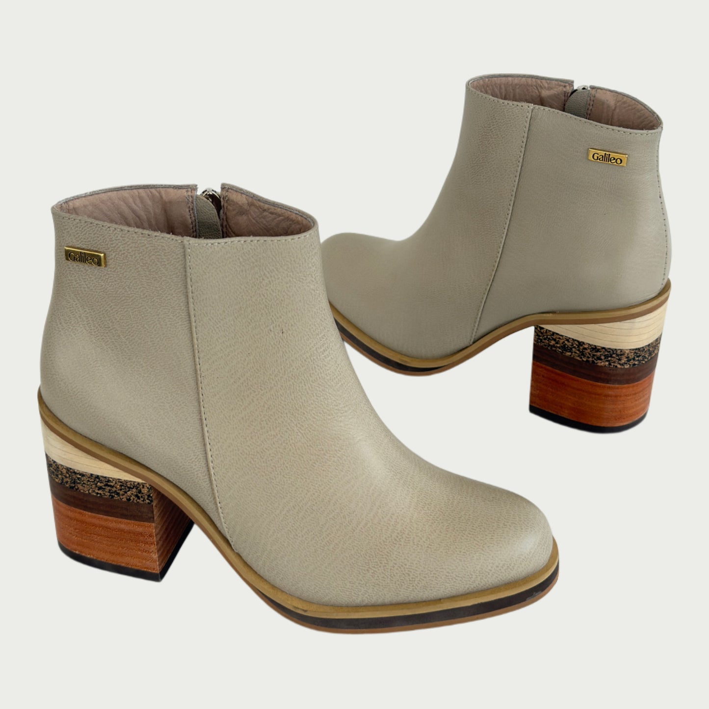 Botines en cuero Beige Ref: Glenda
