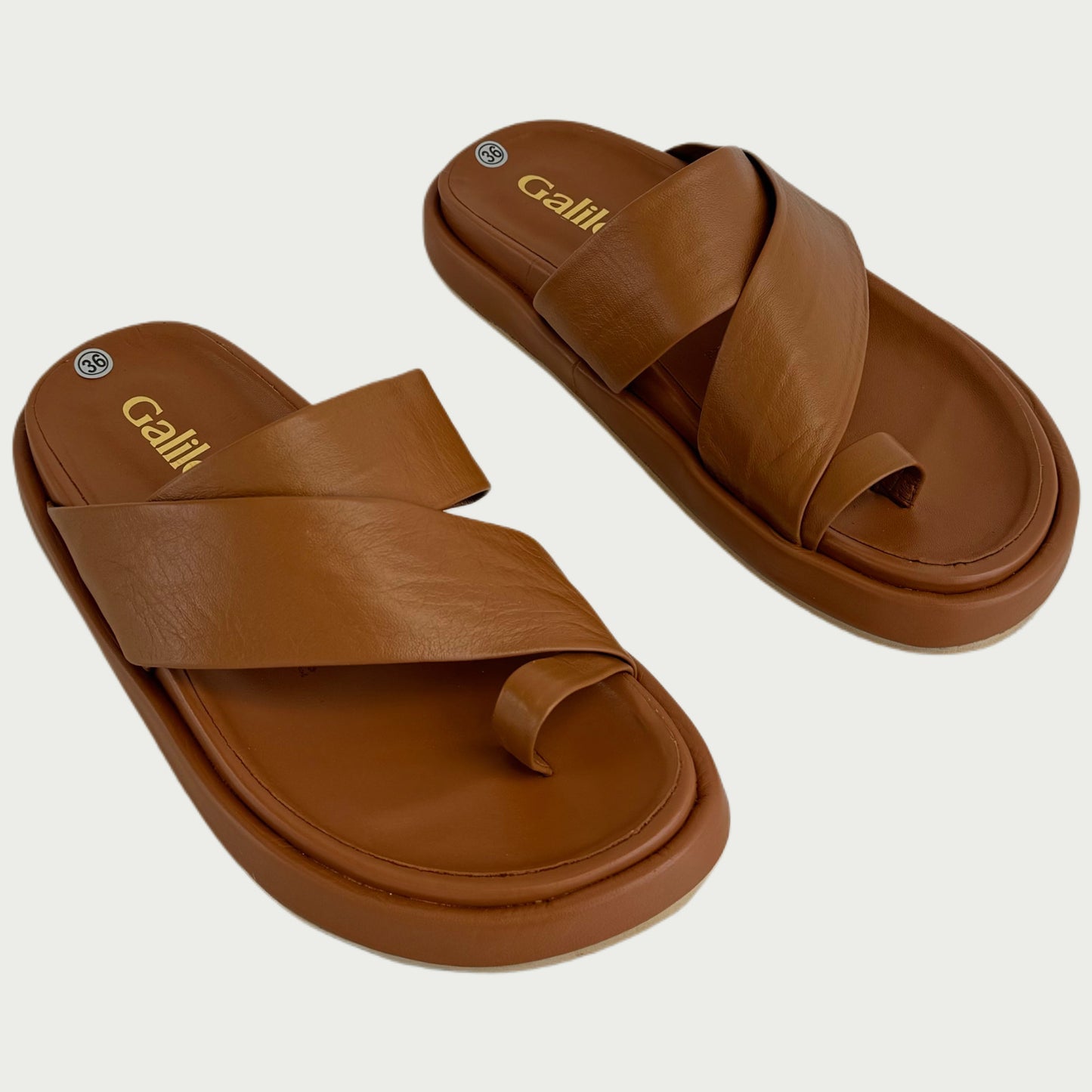 Sandalias en cuero miel Ref: 7962NPM