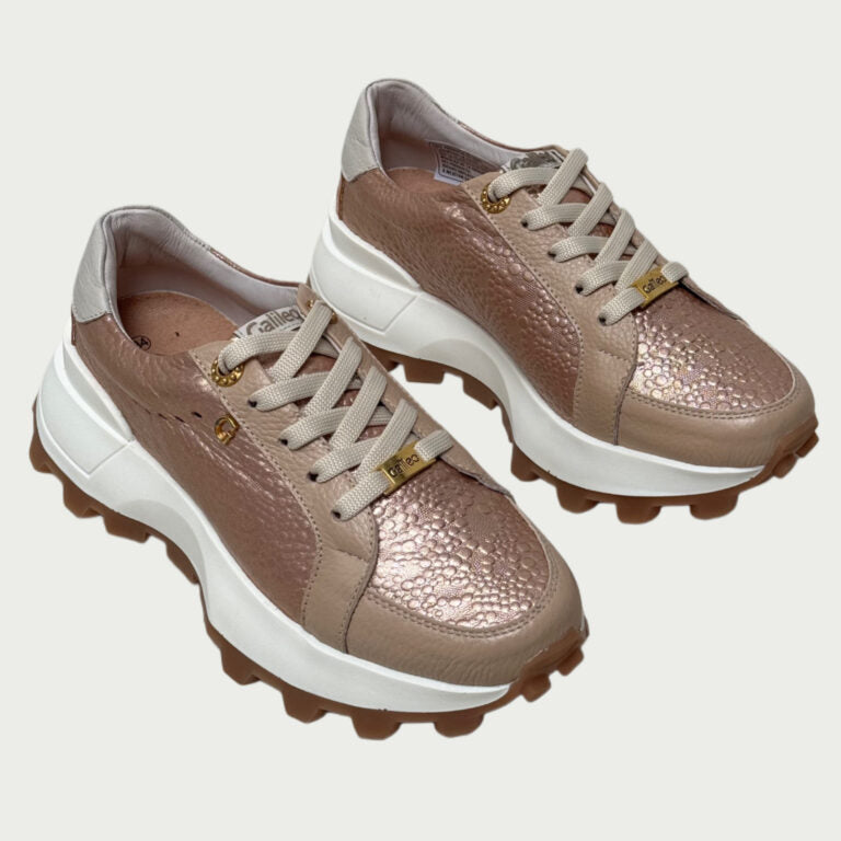 Tennis cuero taupe x oro rosa Rf SD68