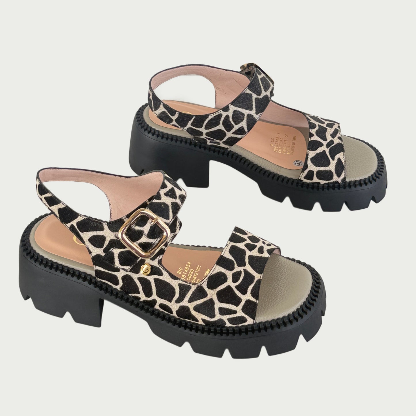 Sandalias en cuero pelo jirafa Ref: 662