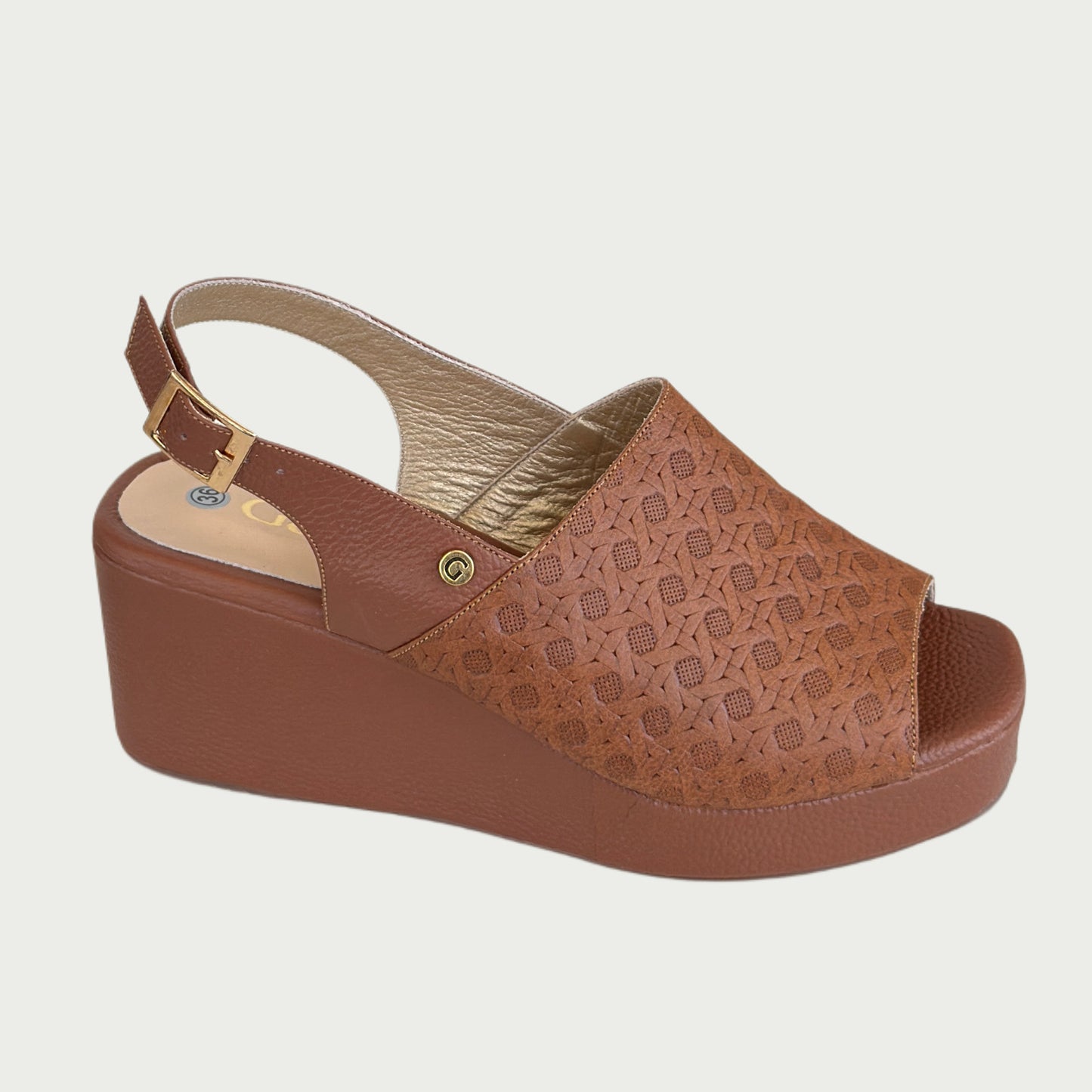 Sandalias en cuero canela Ref: 4073XP