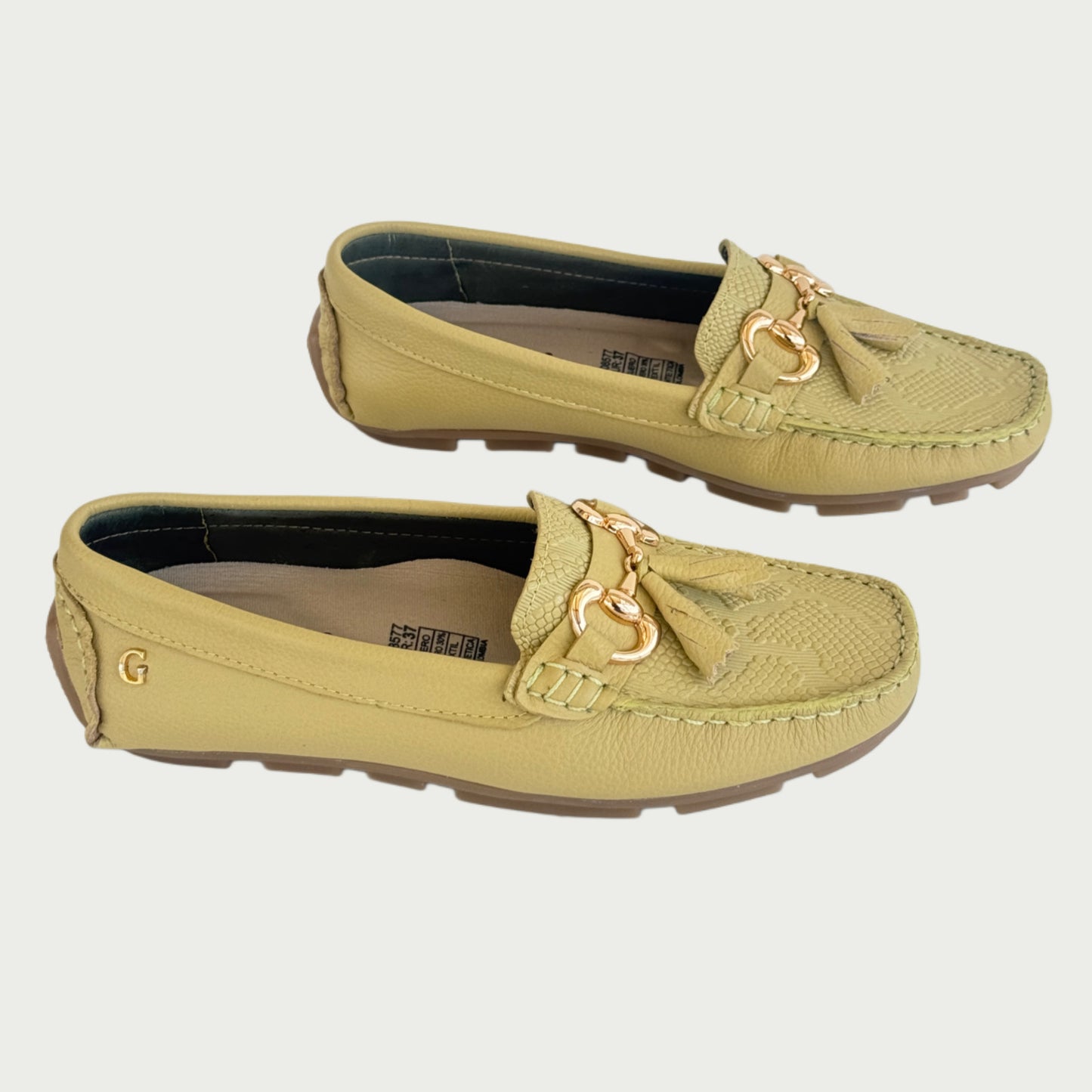 Mocasines en cuero limoncello Ref: 4002