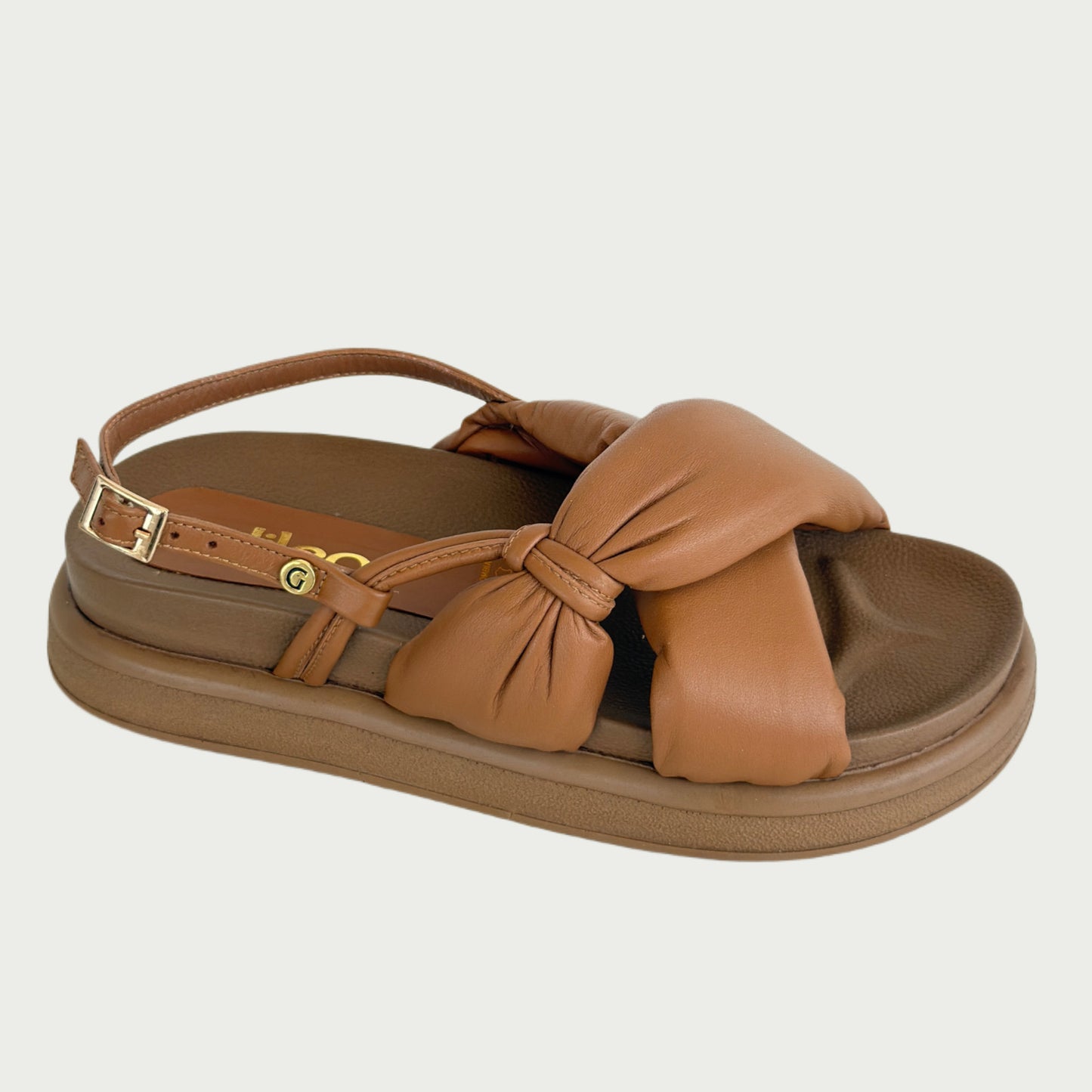Sandalias en cuero miel Ref: 9060