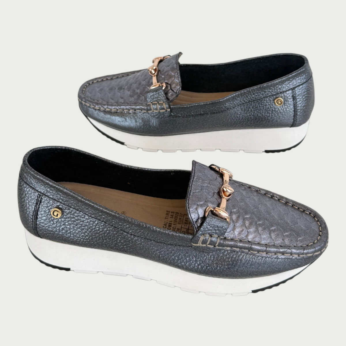 Mocasines en cuero caño fusil Ref: MOCASAFUS