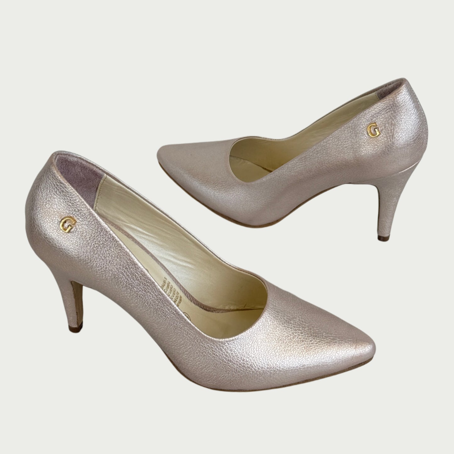 Stilettos en cuero nude metalizado Ref: 3400WROSE