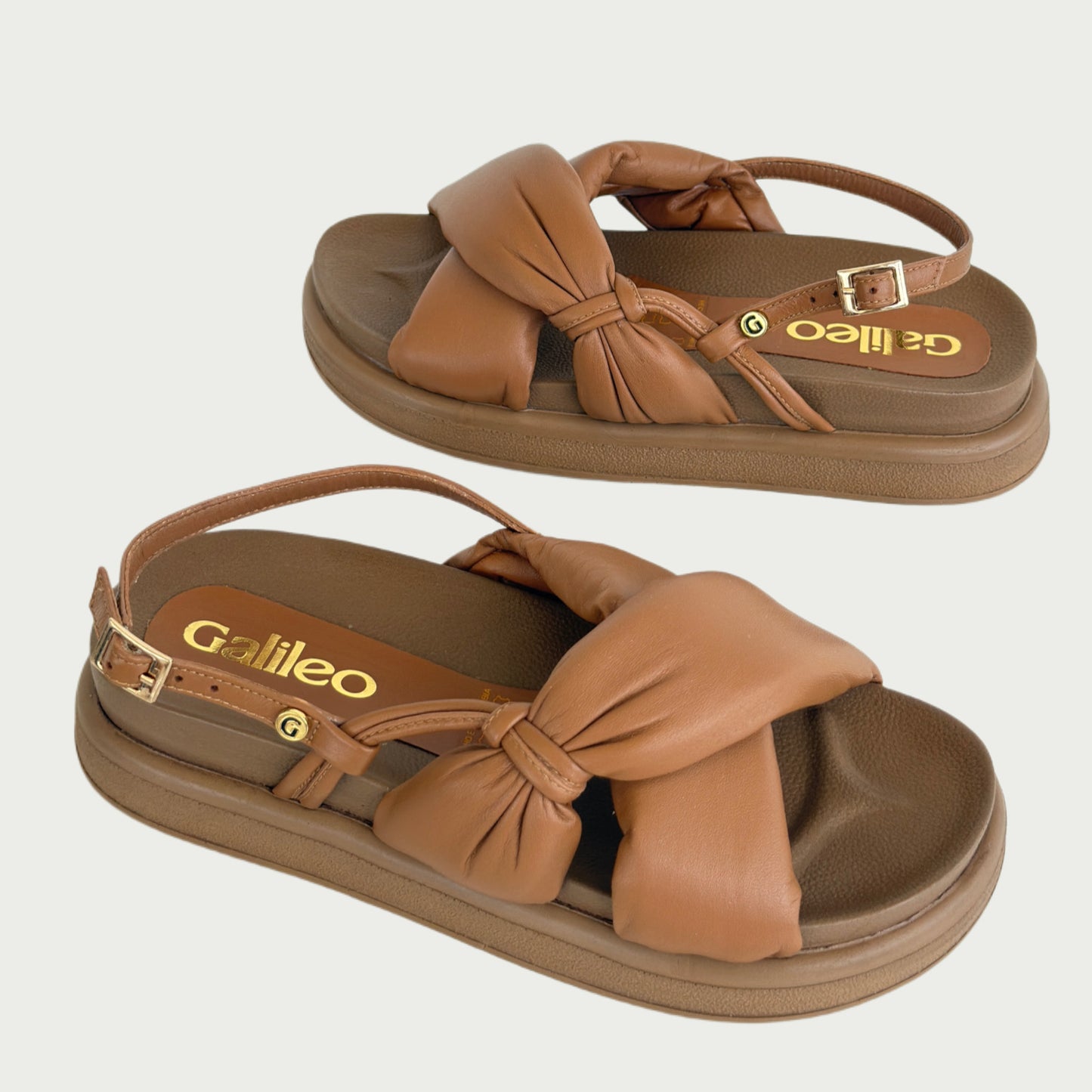Sandalias en cuero miel Ref: 9060